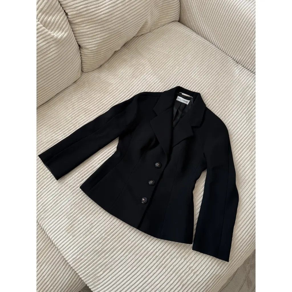 Dolce & Gabbana Dolce & Gabbana Vintage Tailored Black Wool Blazer SizeIT42 Size M / US 6-8 / IT 42-44 - 3 Thumbnail