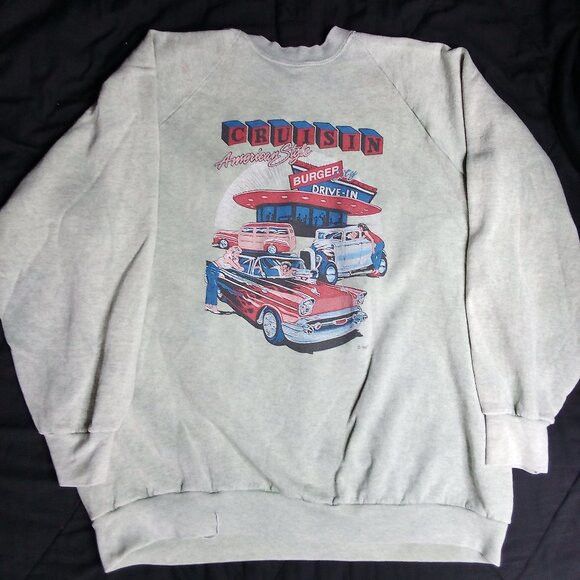 Fruit Of The Loom Vintage Cruisin' American Style Burger Crewneck Sweatshirt Size US XL / EU 56 / 4 - 2 Thumbnail