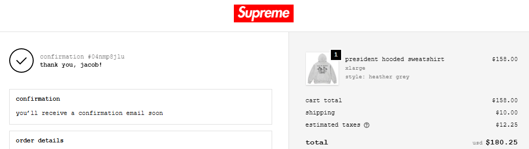 Supreme President Hooded Sweatshirt Size US XL / EU 56 / 4 - 3 Thumbnail