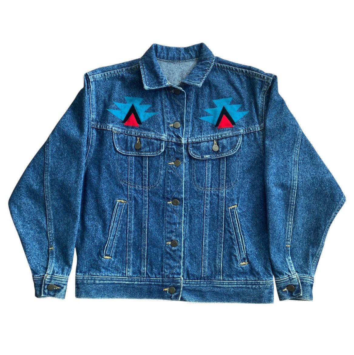 Lee Lee Riders Rodeo Western Appliqué Vintage Denim Jean Jacket Size S / US 4 / IT 40 - 5 Thumbnail