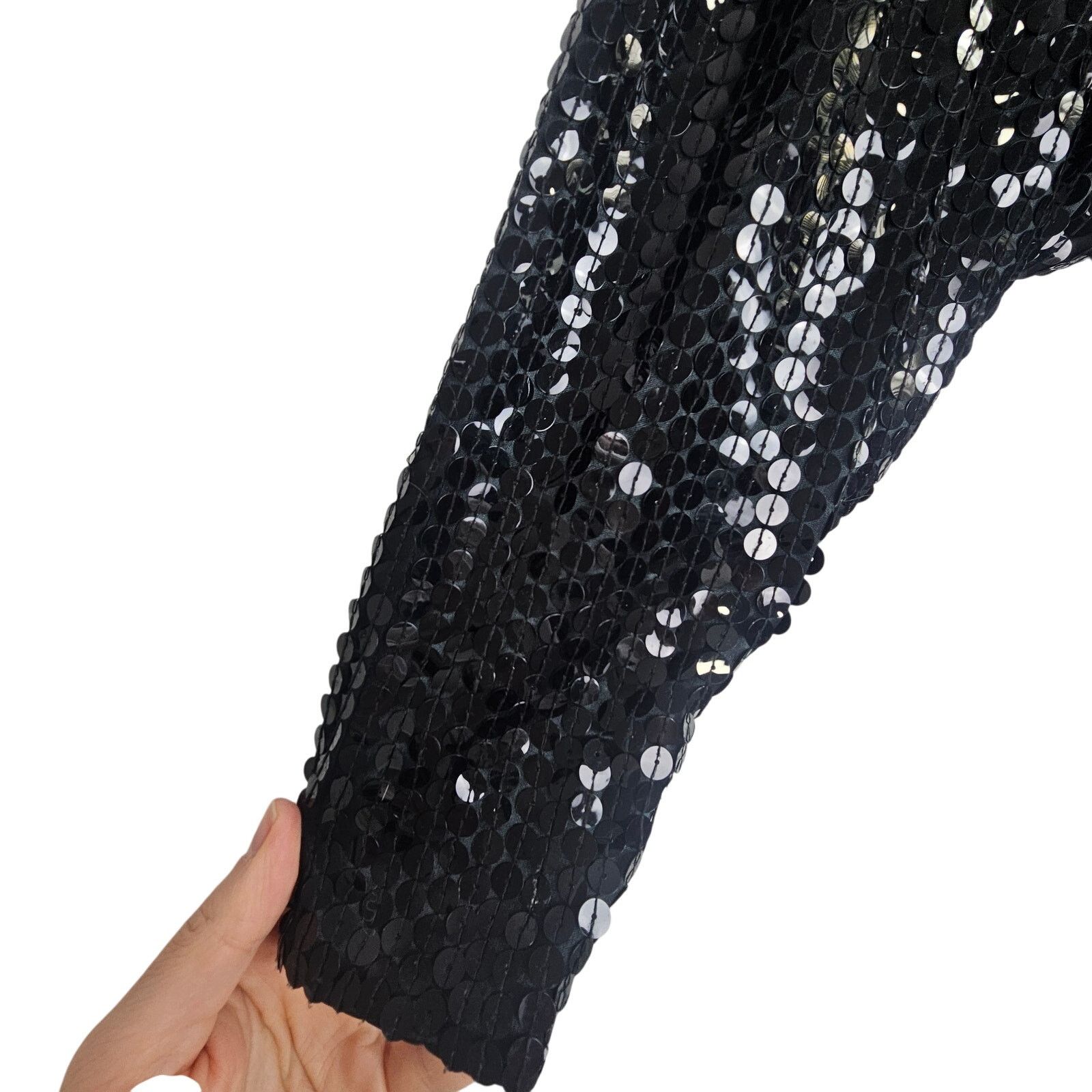 Oleg Cassini Vintage Oleg Cassini Womens Black Sequin Midi Dress Sz 6 Size M / US 6-8 / IT 42-44 - 4 Thumbnail