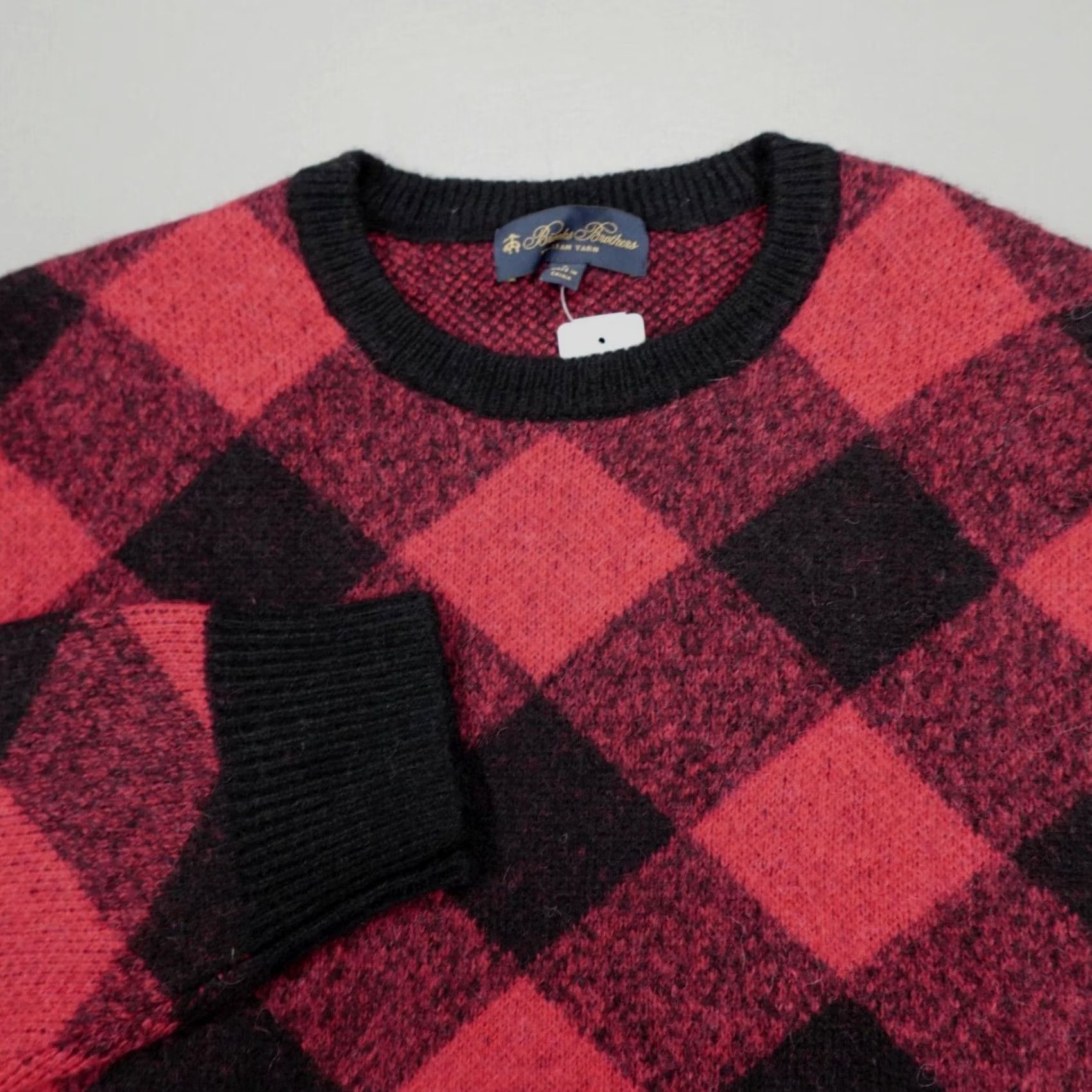 Brooks Brothers Brooks Brothers Buffalo Plaid Alpaca Wool Sweater Italian Yarn Men's Size L Multicolor Plaid Knit Crew Neck Long Sleeve Pullover Winter Fall Spring Size US L / EU 52-54 / 3 - 2 Thumbnail