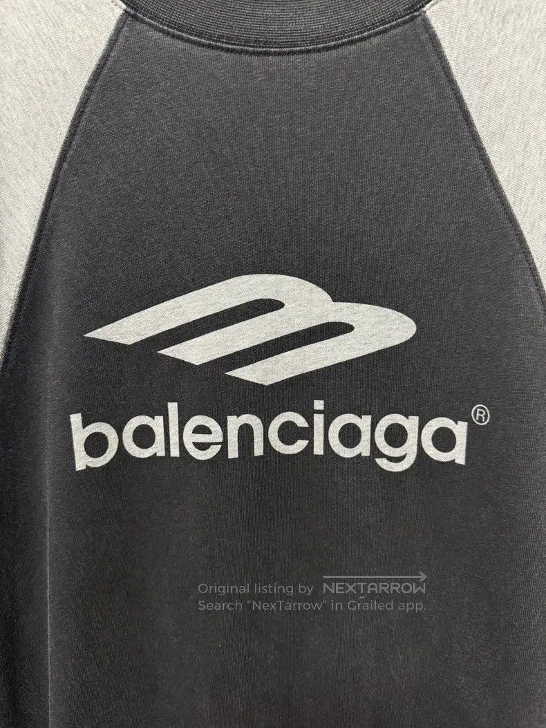 Balenciaga Balenciaga Color Blocked Raglan Big Logo Printed Short Sle Size US S / EU 44-46 / 1 - 5 Thumbnail