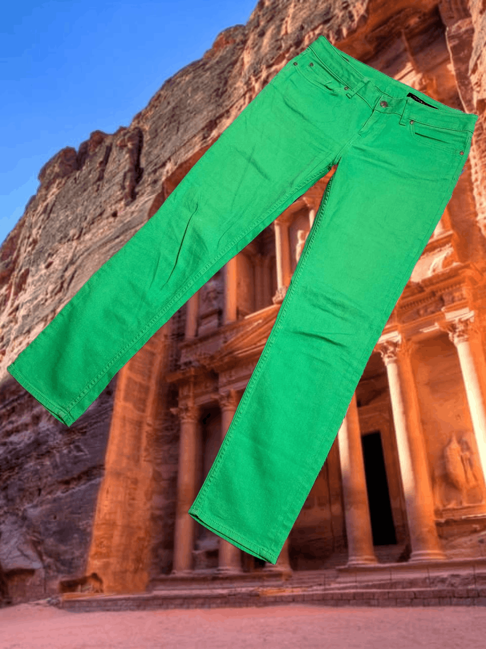 Tommy Hilfiger green jeans pants Tommy Hilfiger logo Y2K vintage Size 23" - 1 Thumbnail