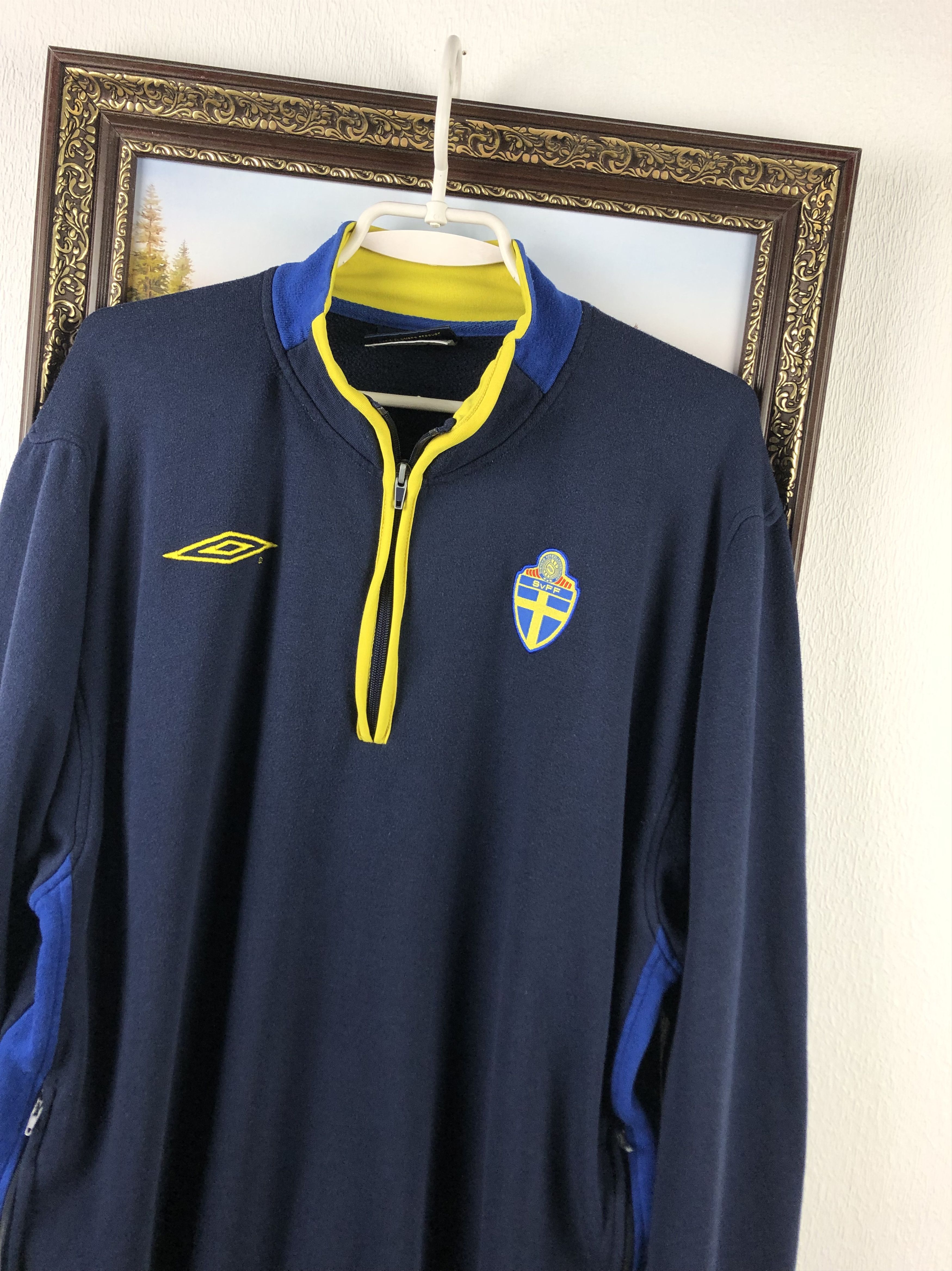 Umbro Vintage Umbro Sweden Football Sweatshirt Jacket Soccer Track Size US XXL / EU 58 / 5 - 4 Thumbnail