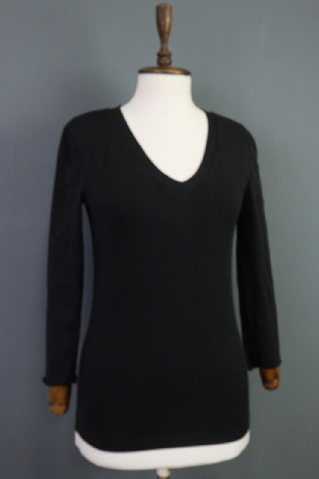 Wolford Wolford Black Knitted V-Neck Casual Pullover Sweater Size M / US 6-8 / IT 42-44 - 6 Thumbnail
