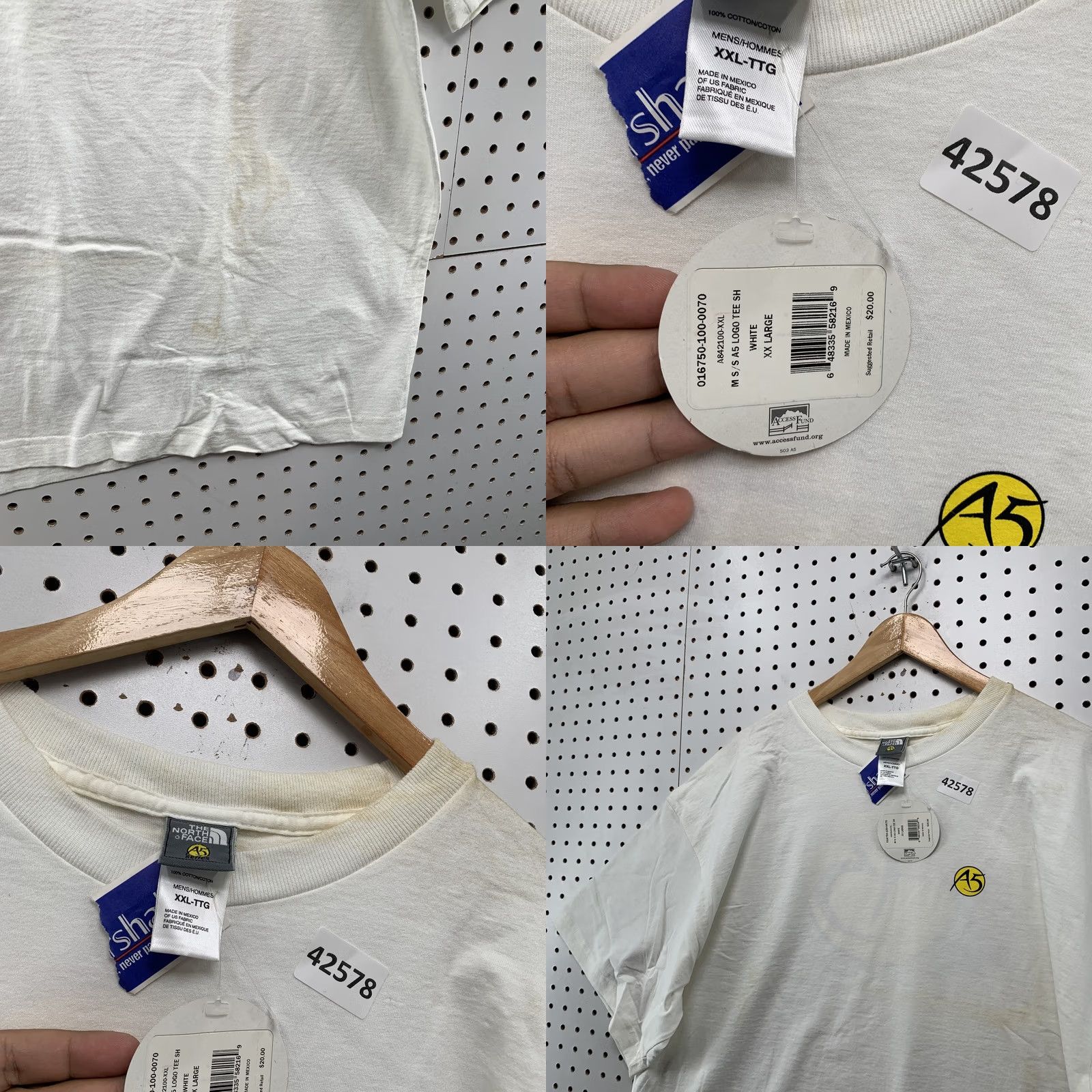 The North Face VINTAGE North Face A5 Mens Shirt White XXL Short Sleeve Outdoor NWT Size US XXL / EU 58 / 5 - 8 Thumbnail