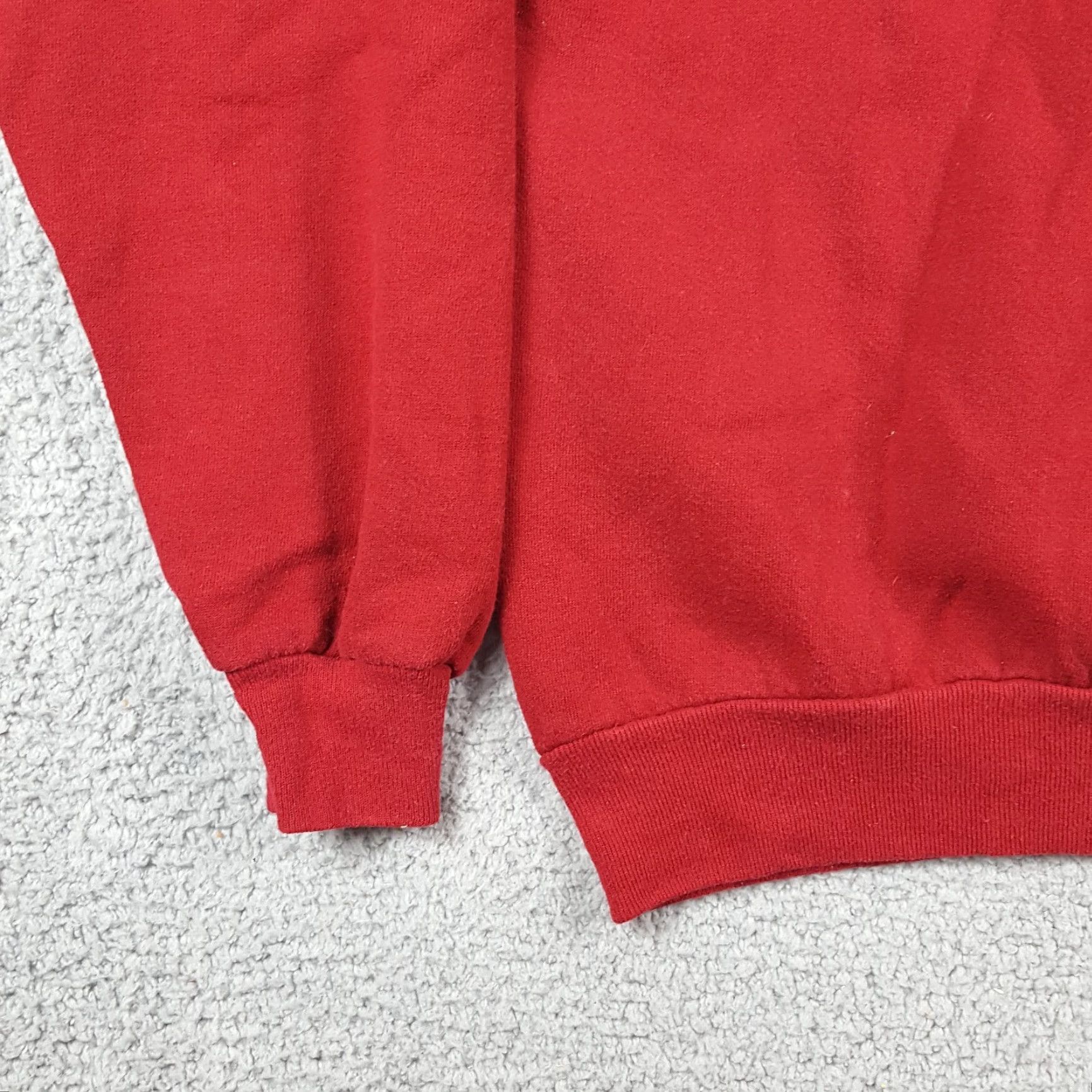 Jerzees Jerzees Sweatshirt Unisex Adults M Red Y2K Plain Pullover Crewneck Fleece Grunge 90s Size M / US 6-8 / IT 42-44 - 4 Thumbnail