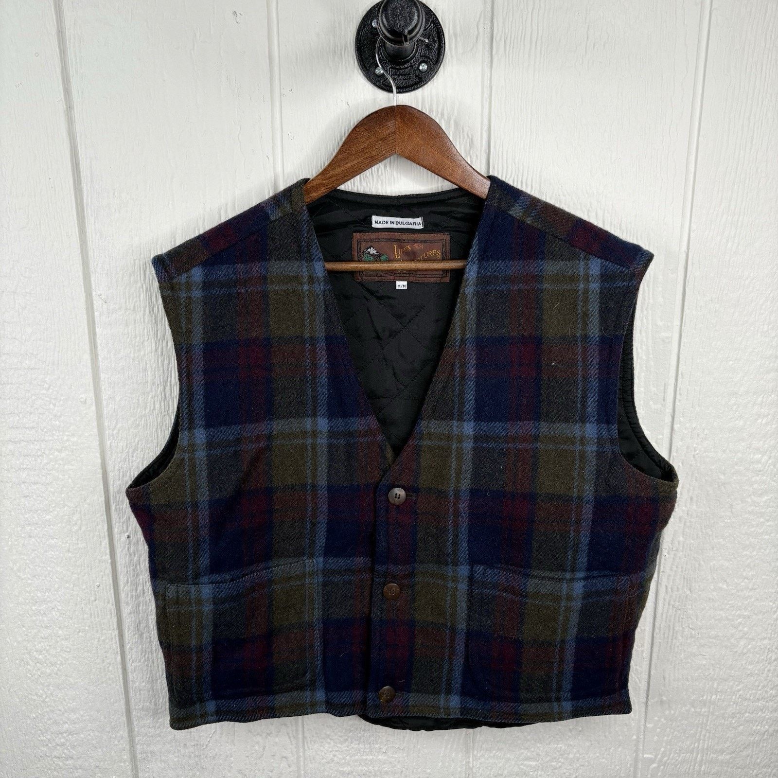 Other Vintage 80s Green Navy & Burgundy Vest Medium Size US M / EU 48-50 / 2 - 1 Thumbnail