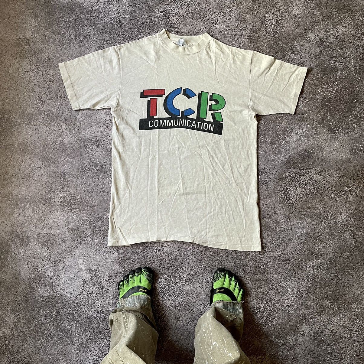 image of Humor x Vintage Y2K Adult “ Tcr Communism Communications“ Funny Tee, Men's (Size Small)