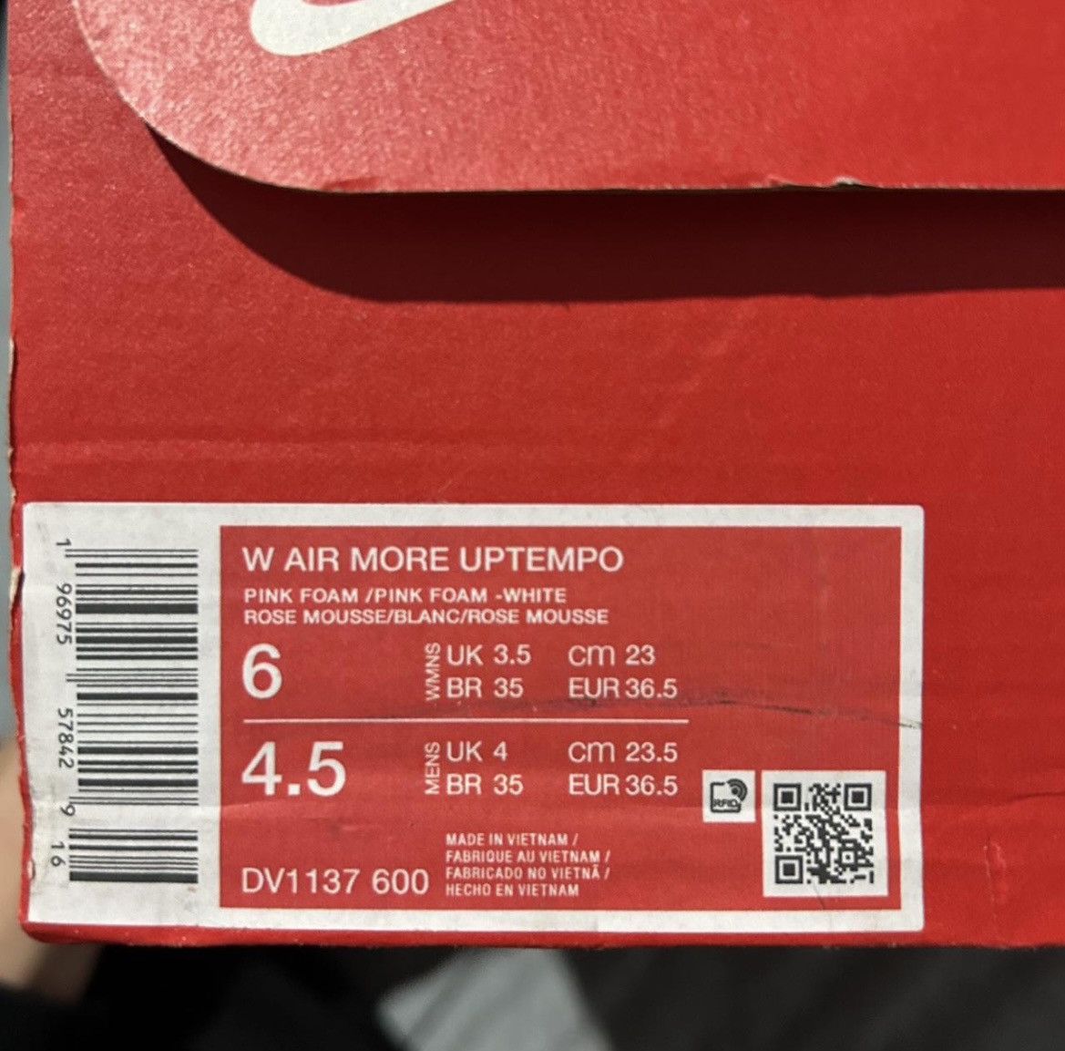 Nike Nike Air More Uptempo “Pink Foam” Size US 6 / IT 36 - 8 Thumbnail