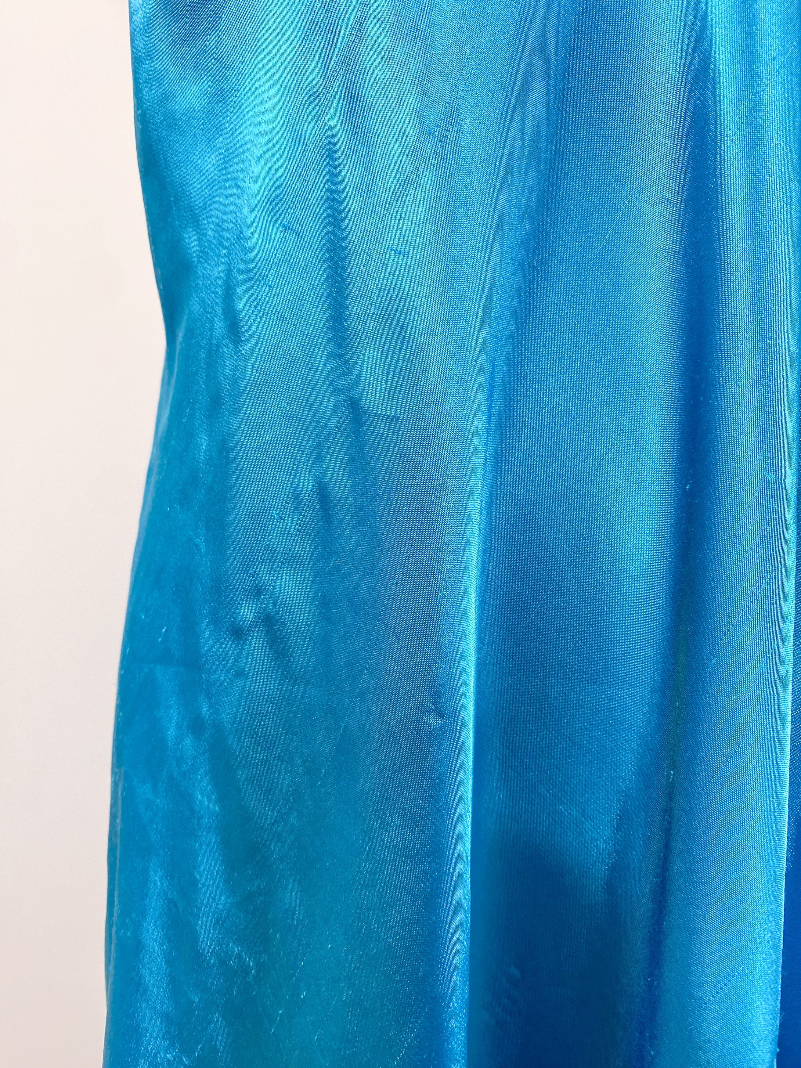 Jones New York Jones New York - Blue Nightgown Satin-Like Slip Dress Size M / US 6-8 / IT 42-44 - 4 Thumbnail