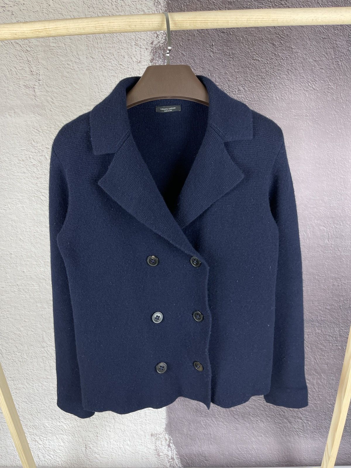 Roberto Collina Roberto Collina navy blue double breasted wool cardigan Size M / US 6-8 / IT 42-44 - 3 Thumbnail