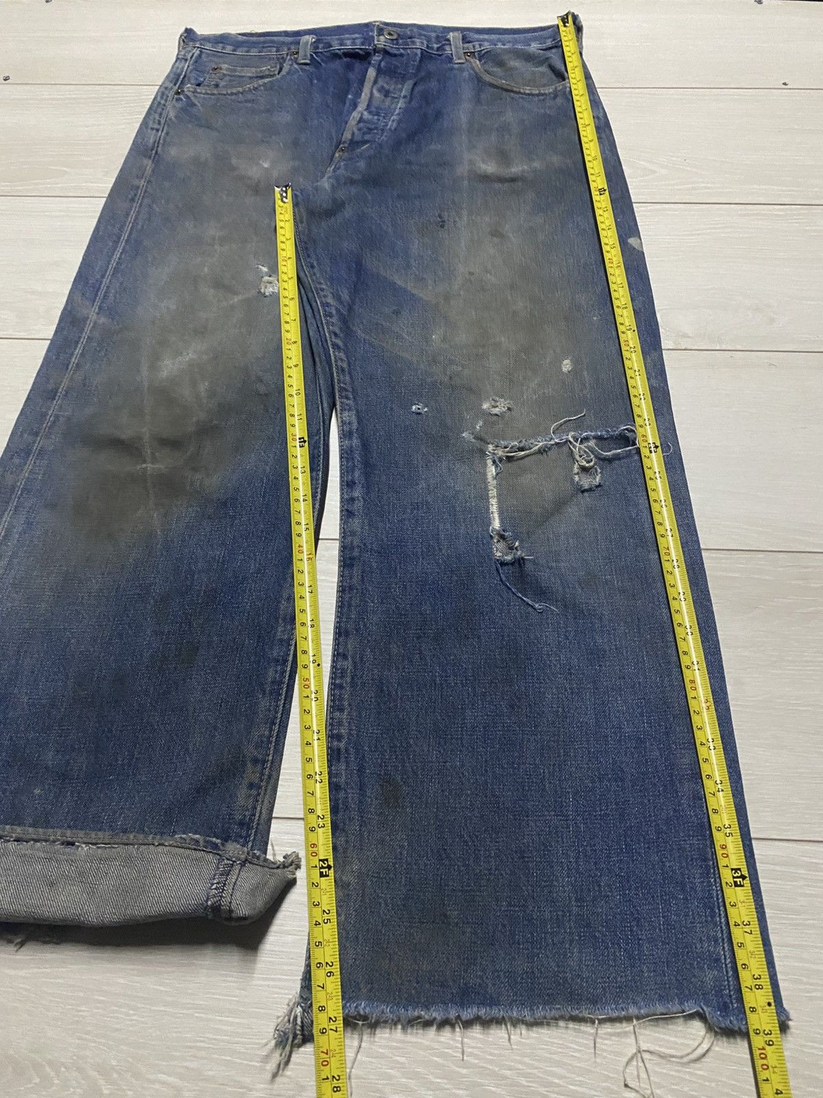Levi's Vintage Levis 702xx Big E Japan Buckle Back Destroy Baggy Size US 35 - 21 Thumbnail