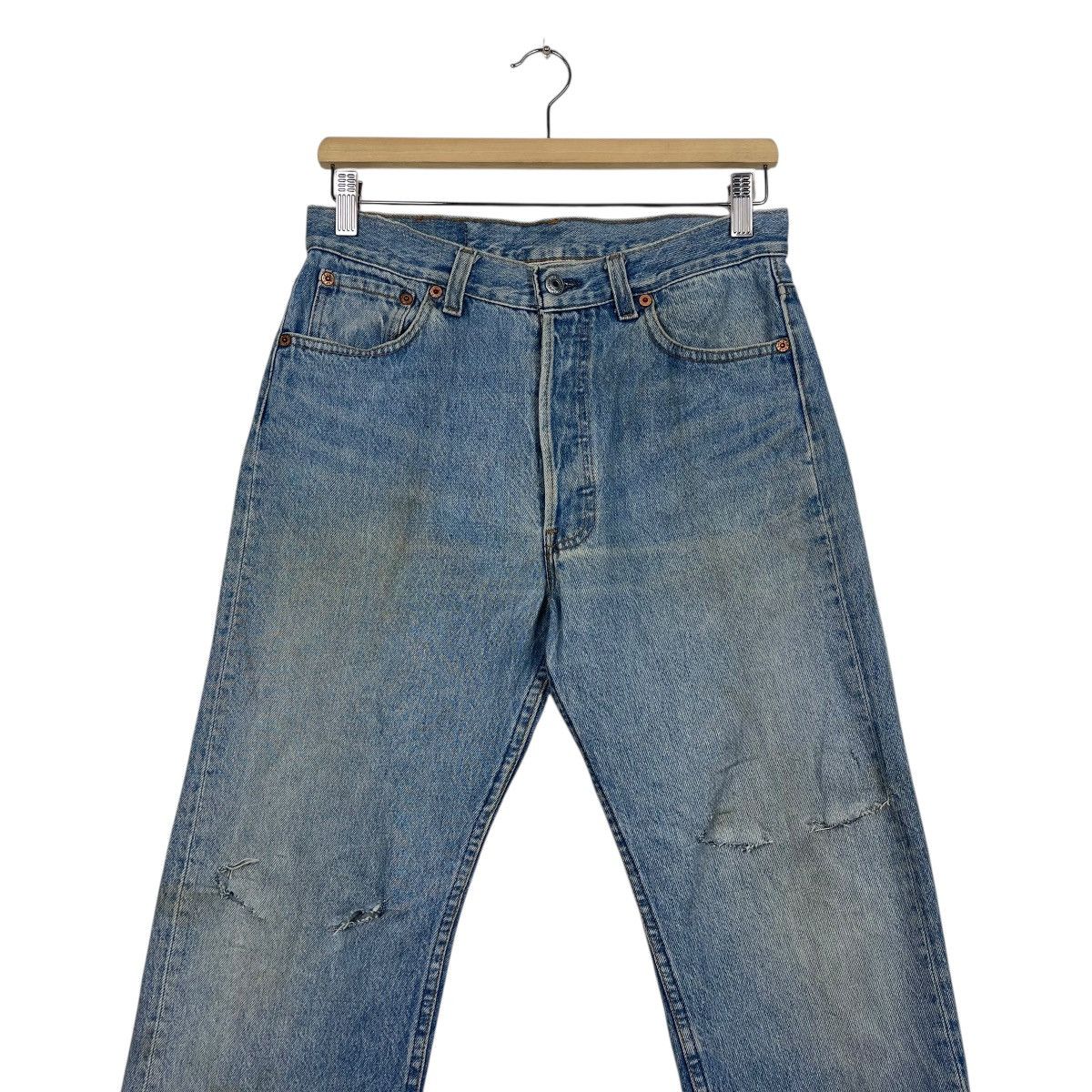 Levi's Vintage 90s Levis 501xx Button Fly Distressed Denim W31 Size US 31 - 3 Thumbnail