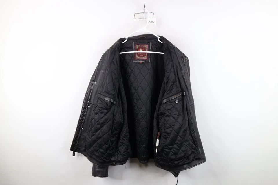 Vintage Vintage 90s Streetwear Heavyweight Leather Jacket Dark Brown Size US L / EU 52-54 / 3 - 9 Thumbnail