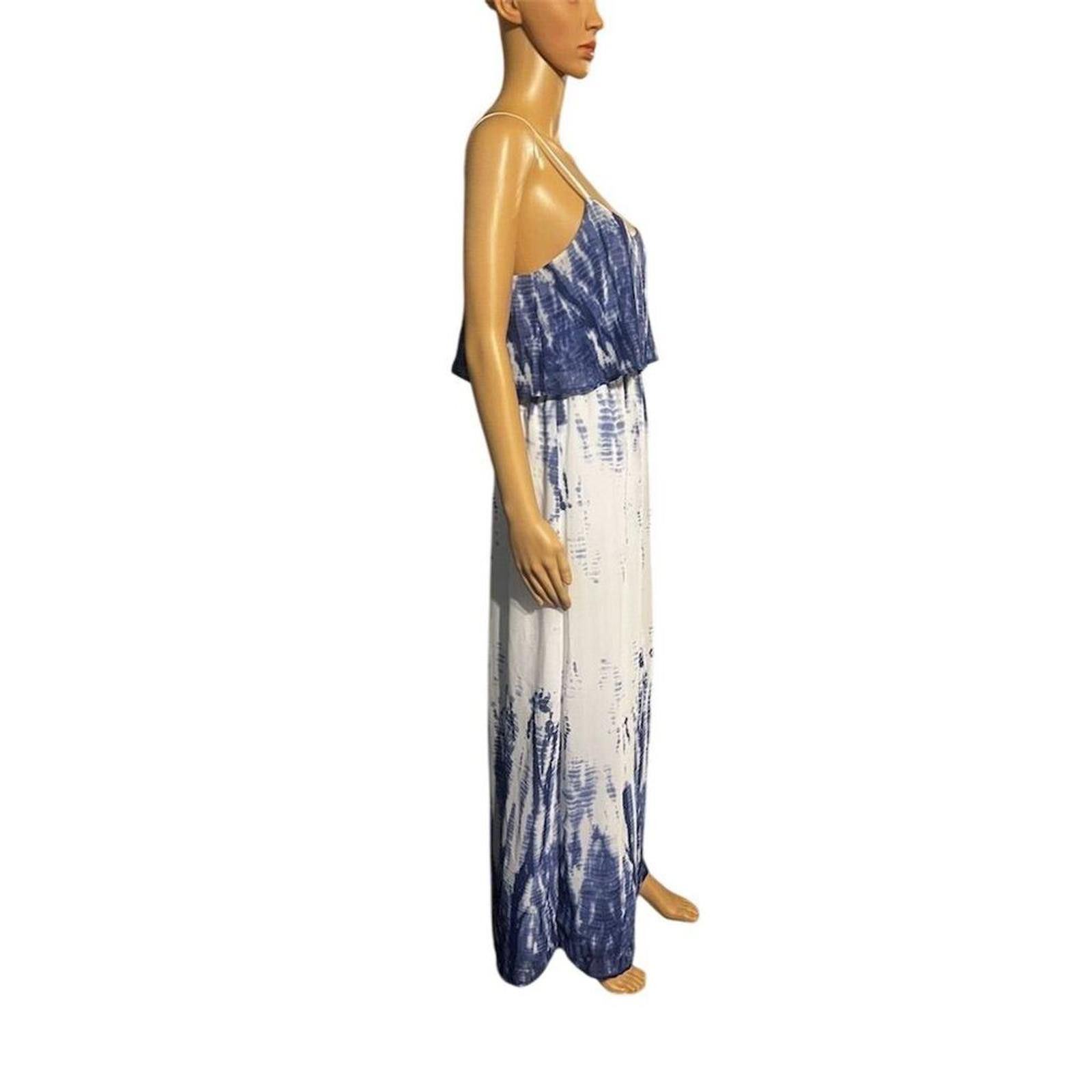 Jun Takahashi Takara Blue Tie-Dye Maxi Dress Sleeveless Scoop Neck M boho Size M / US 6-8 / IT 42-44 - 5 Thumbnail