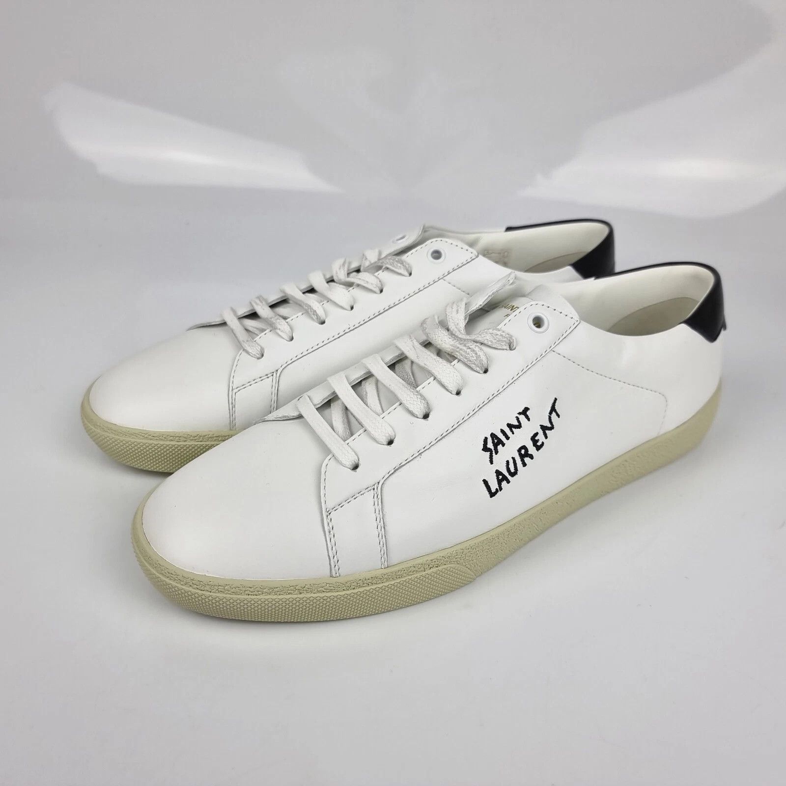 SAINT LAURENT Court White Low Top Sneakers New