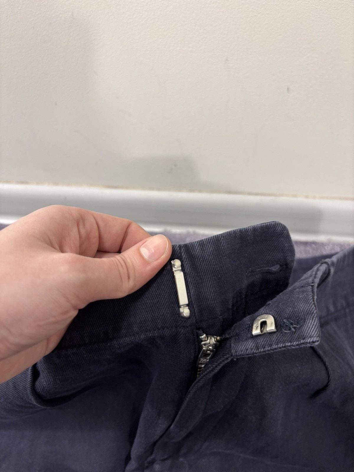 A.P.C. A.P.C. Rue Madame Paris Men’s Navy Blue Cotton Linen Pants Size US 30 / EU 46 - 8 Thumbnail