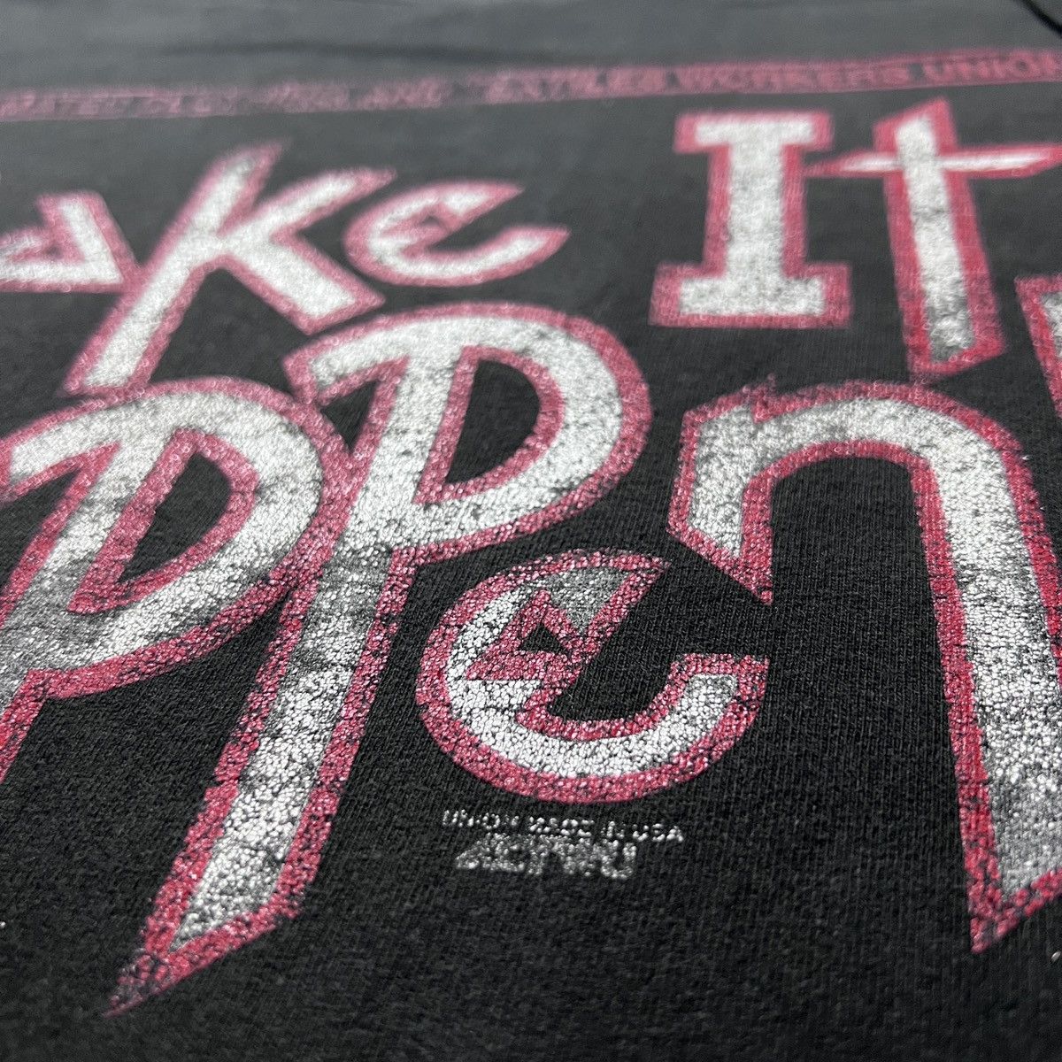 Vintage Vintage 90s ACTWU Make It Happen! Tee Faded Size US M / EU 48-50 / 2 - 3 Thumbnail