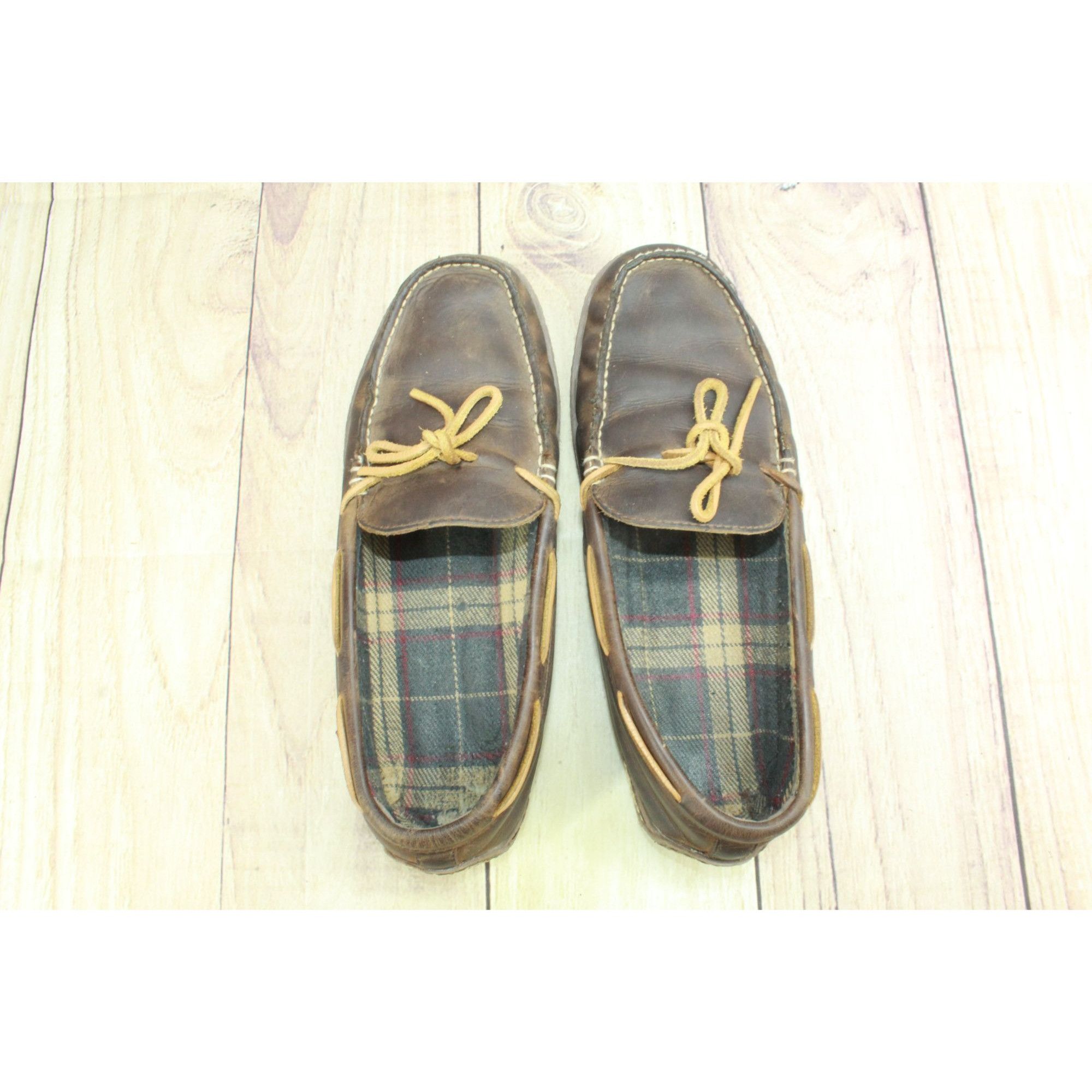 L.L. Bean LL Bean Leather Flannel Lined Slippers Brown Size 11 M Size US 11 / EU 44 - 7 Thumbnail