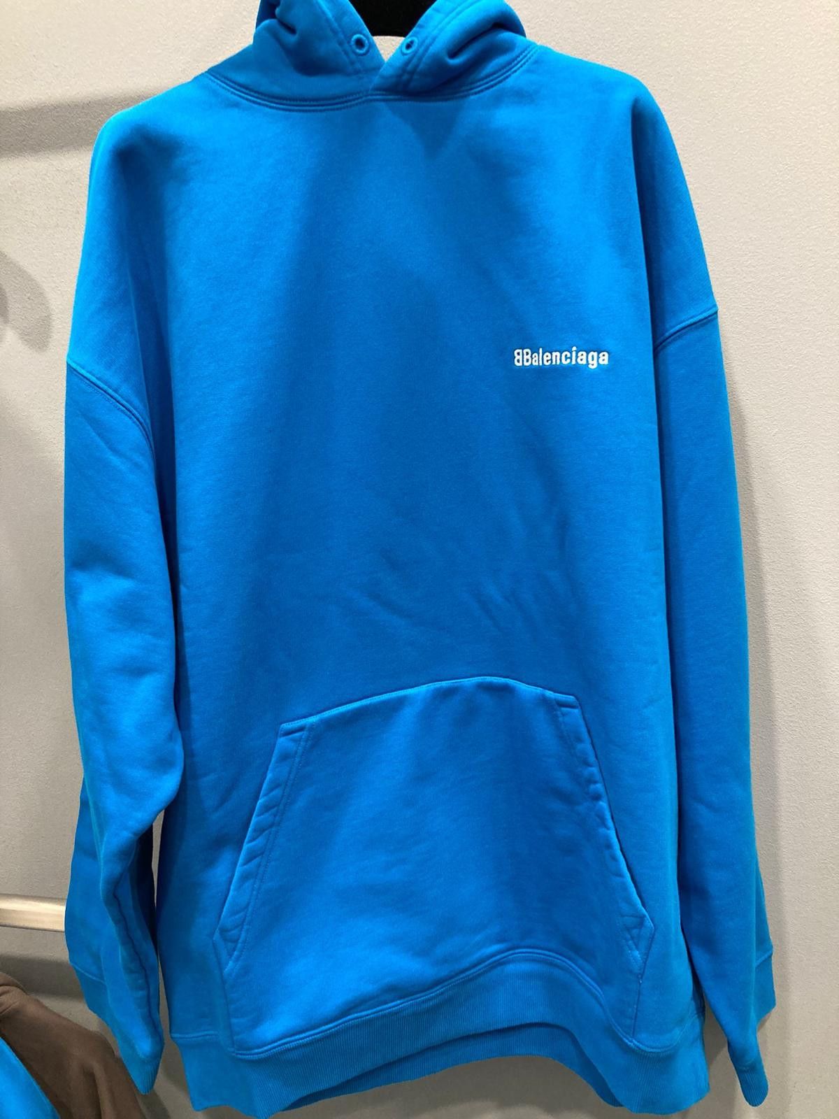 image of Balenciaga O1La1Rc1A0224 Hoodies In Blue, Men's (Size Medium)