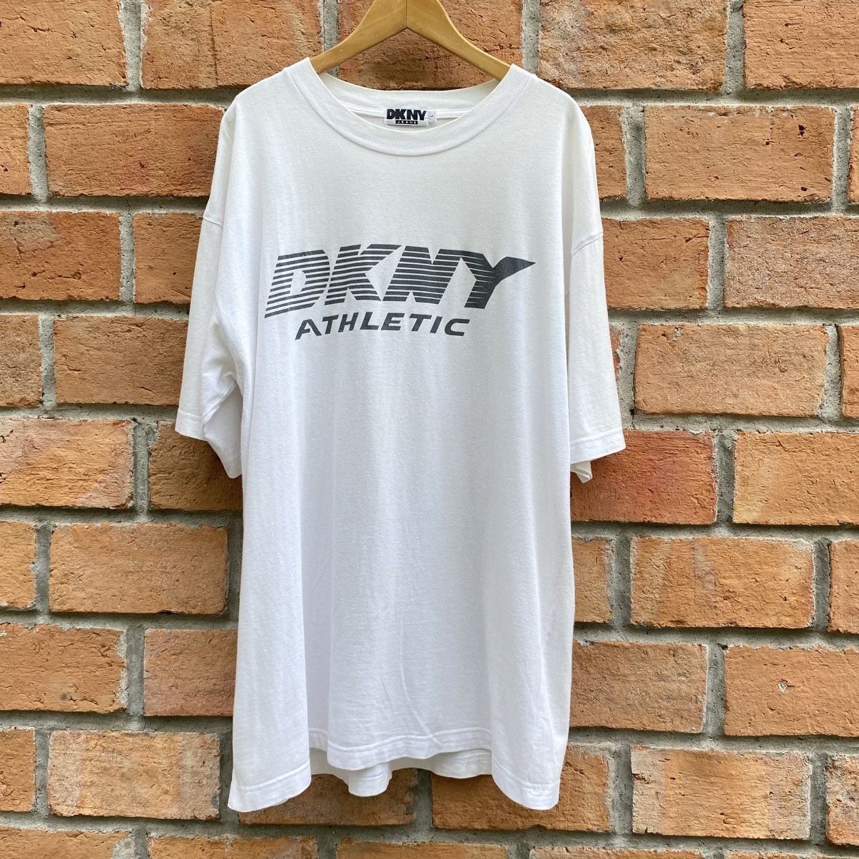 DKNY DKNY White Crewneck Tee with Grey Logo Size US L / EU 52-54 / 3 - 3 Thumbnail