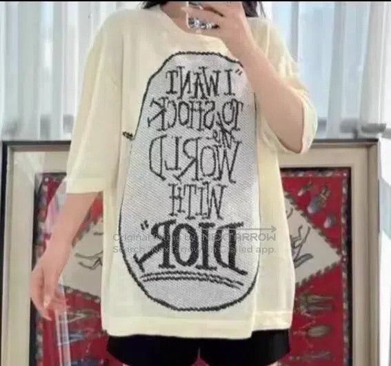 Dior Dior Beige logo letter inlaid cotton round-neck short-slee Size S / US 4 / IT 40 - 9 Thumbnail