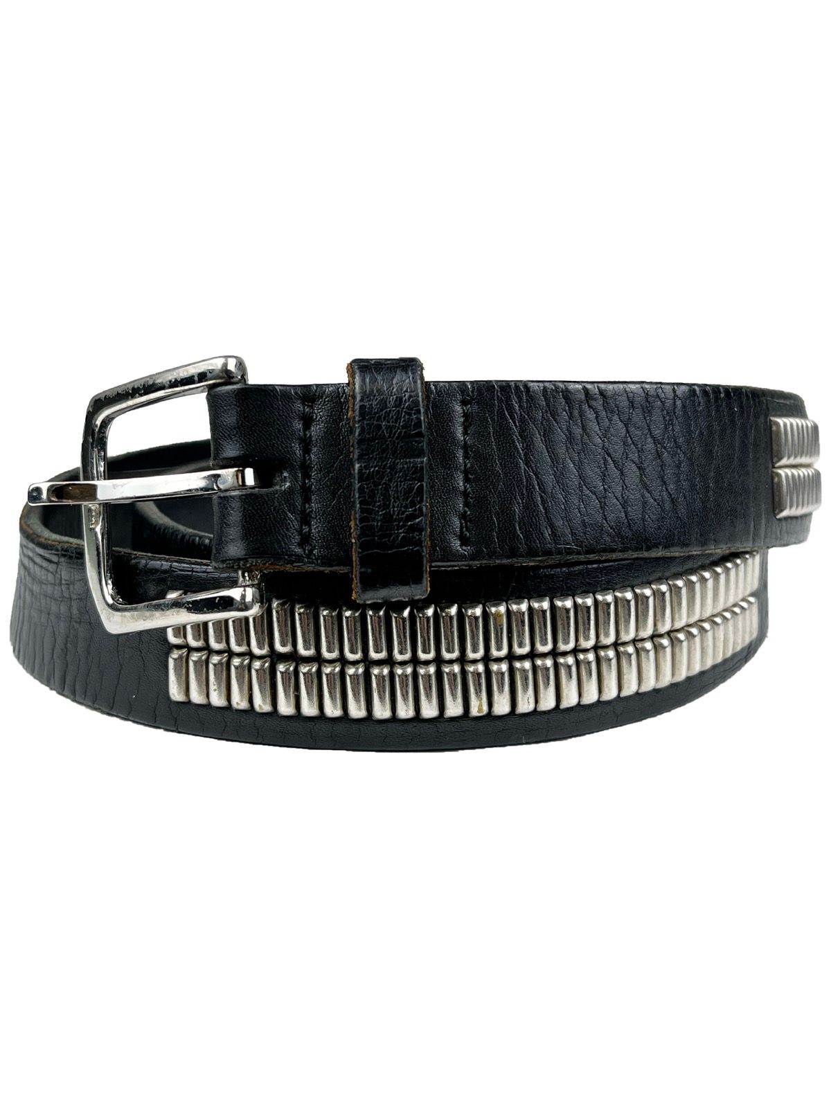 Pre-owned Undercover Silver Studded Punk Leather Belt In Black