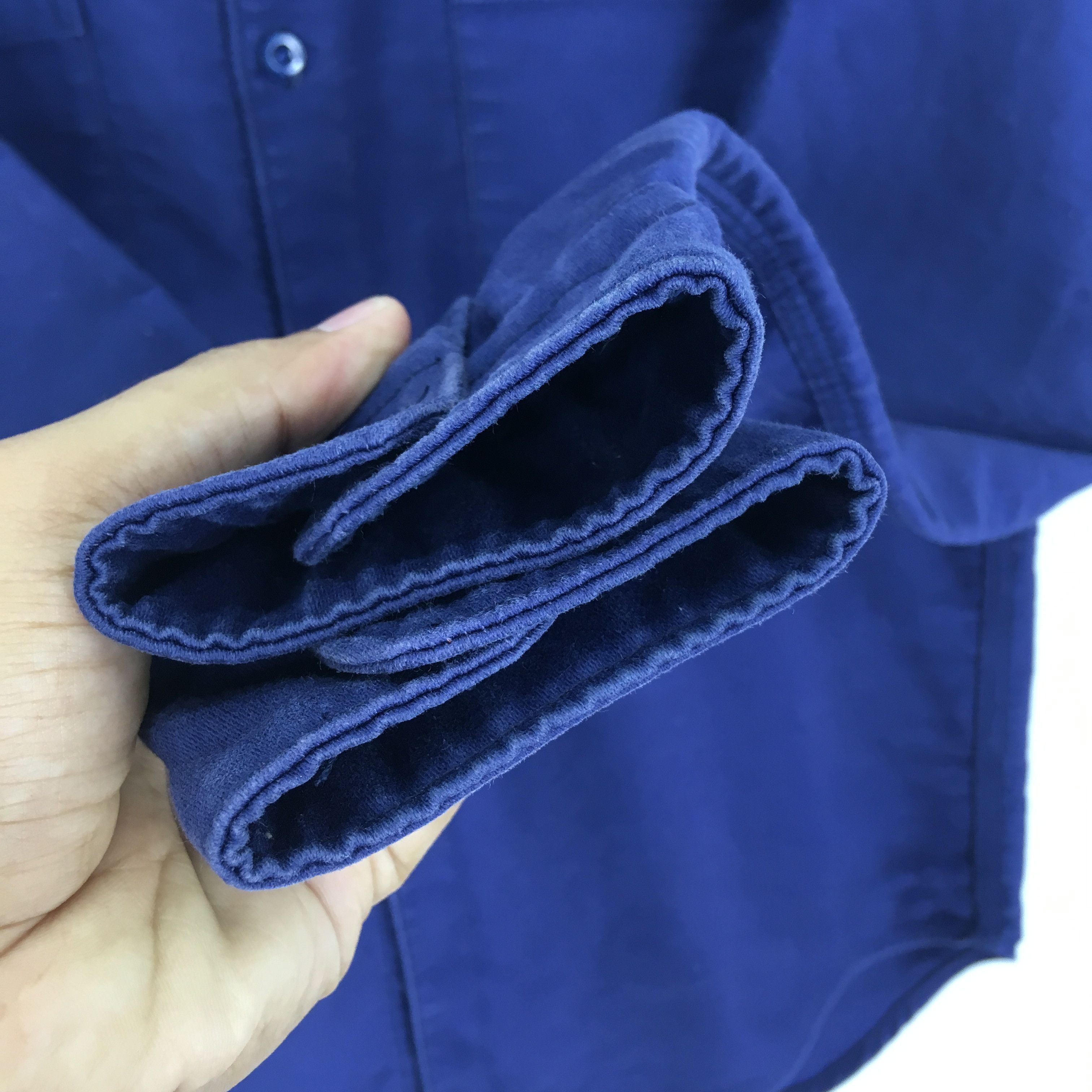 Japanese Brand Vintage 90s Cotton Frenchwork Sanforized Indigo Blue Japan Size US M / EU 48-50 / 2 - 6 Thumbnail