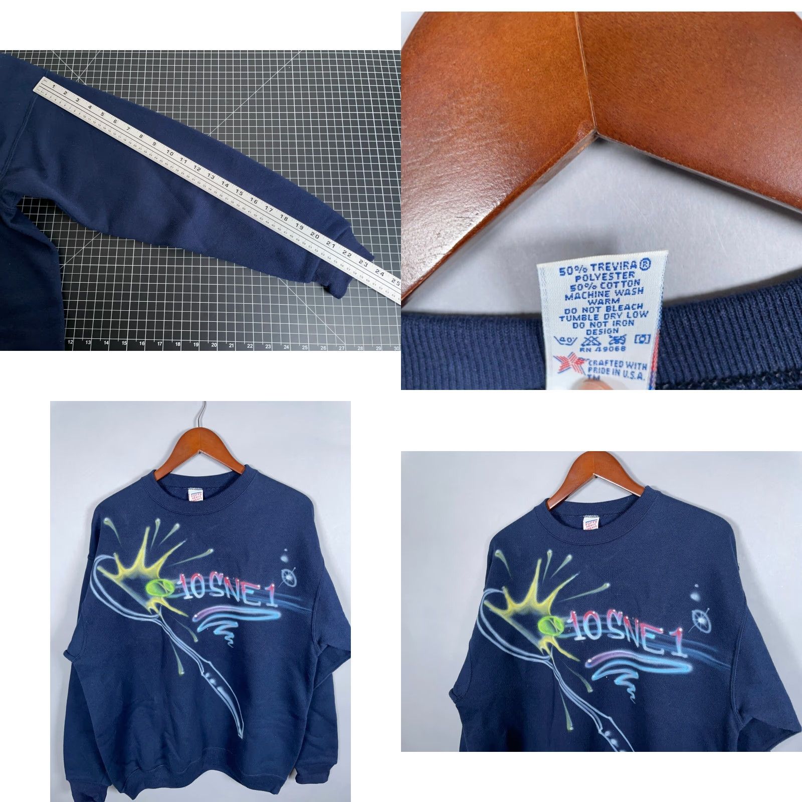 Soffe VINTAGE Soffe Heavy Sweats Sweatshirt Tennis Anyone Adult Large Dark Blue Graphic Print Crew Neck Long Sleeve Men’s Regular Pullover 90s Retro Size US L / EU 52-54 / 3 - 8 Thumbnail