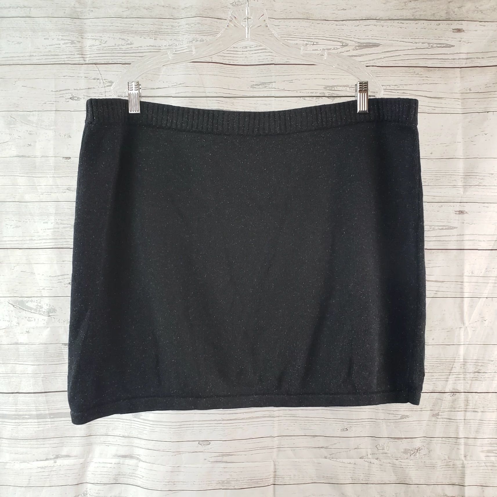 J. Jill J Jill Womens Knit Skirt XL Gray Silk Blend Pull On Short Straight & Pencil Vintage: No Size 40" / US 18 - 2 Thumbnail