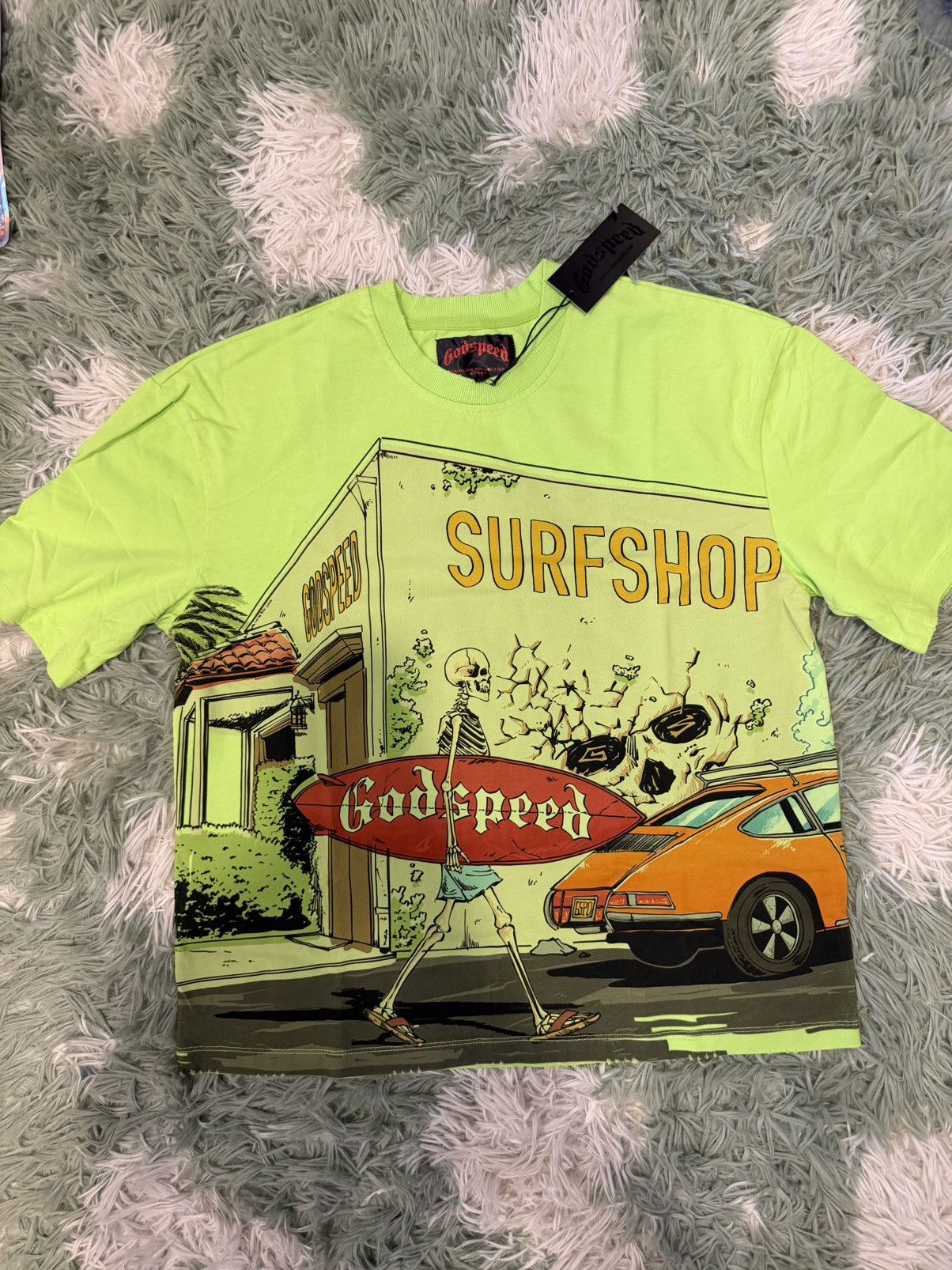 Godspeed GS Surf Shop Tee Lime XS