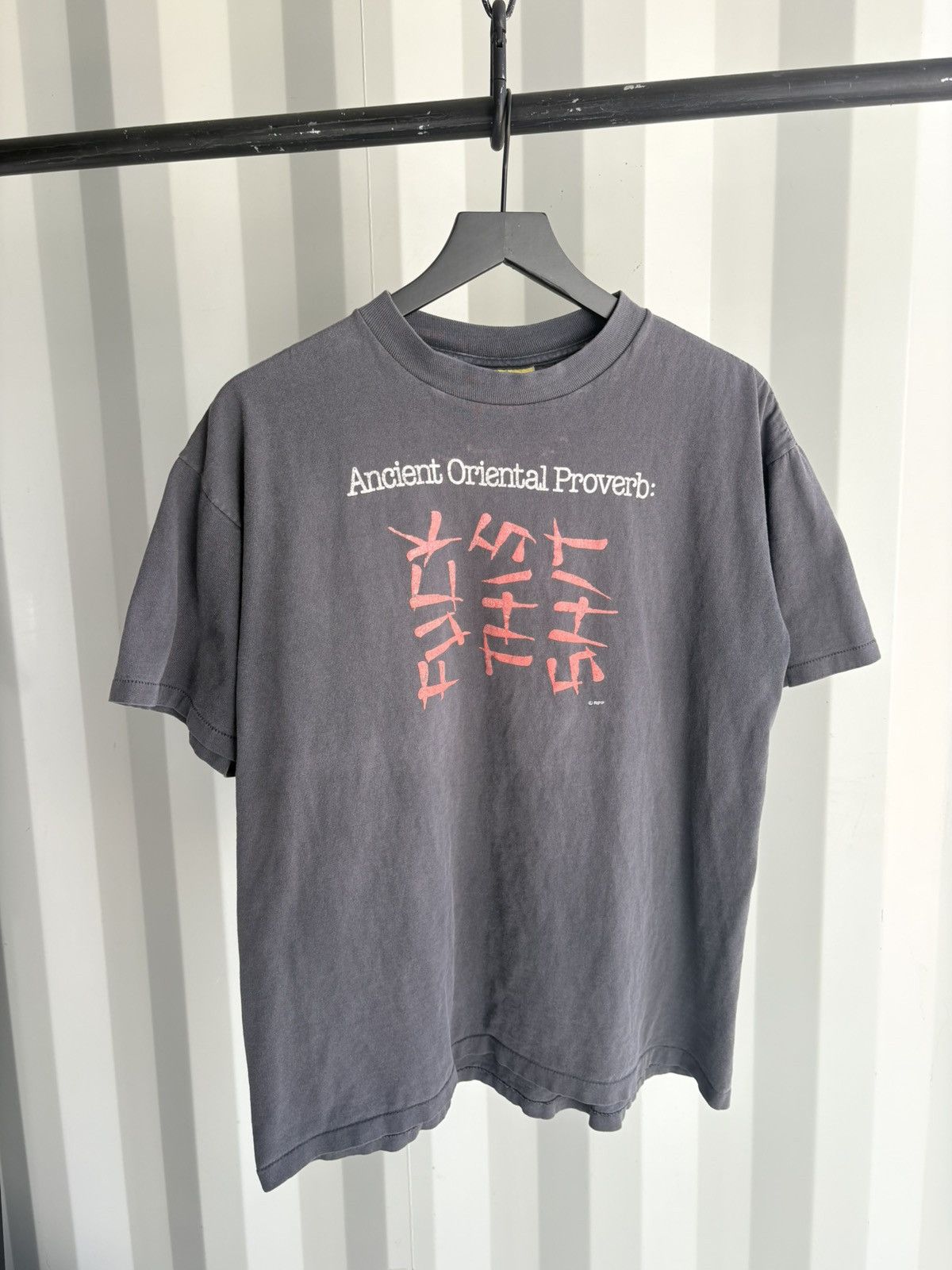 Vintage Vintage Ancient Proverb Shirt Faded Thrashed Grunge Size US XL / EU 56 / 4 - 2 Thumbnail