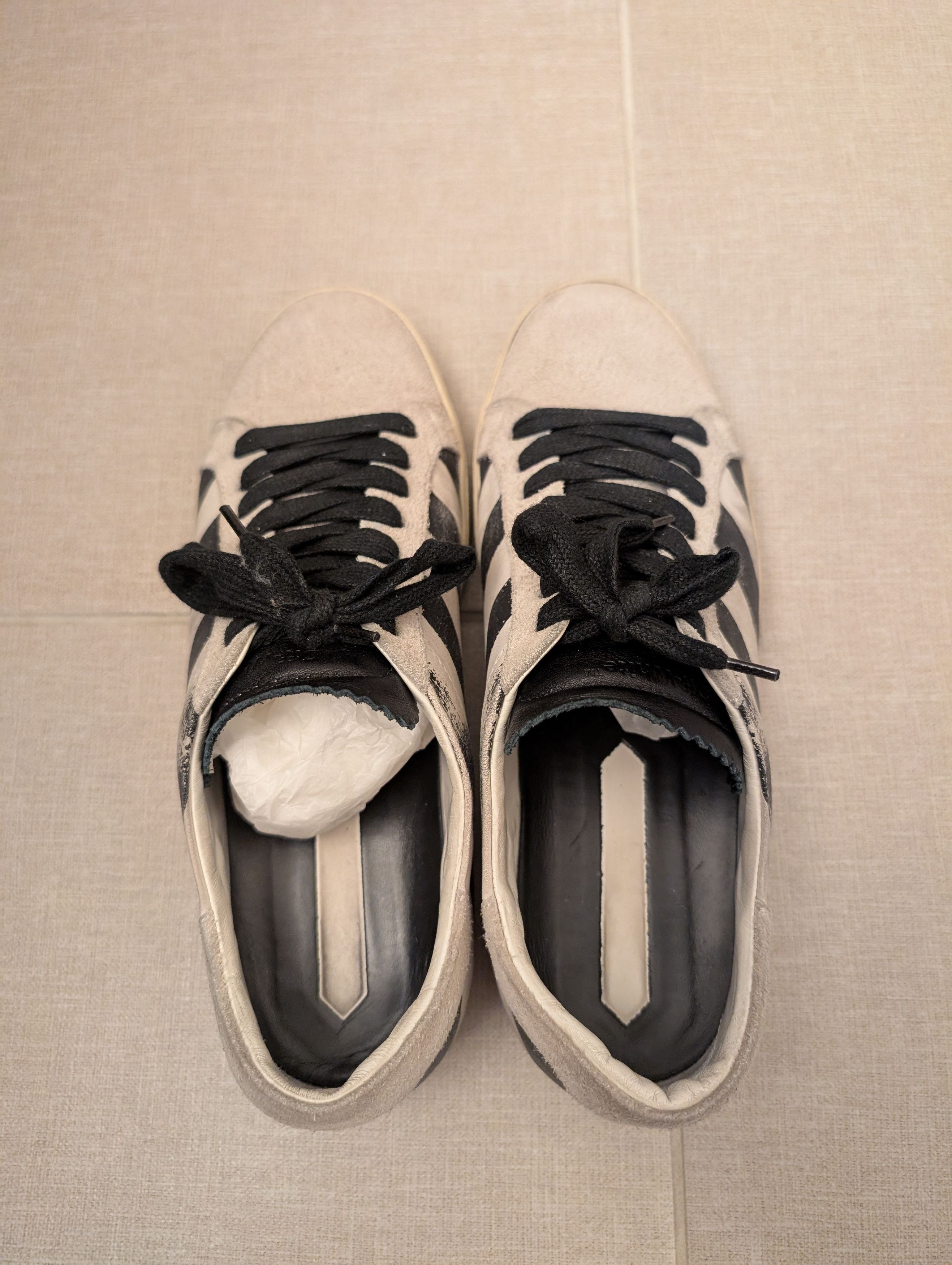 Off-White Virgil Era Off-White - USED Beige and Black Suede Sneakers Size US 6 / EU 39 - 4 Thumbnail