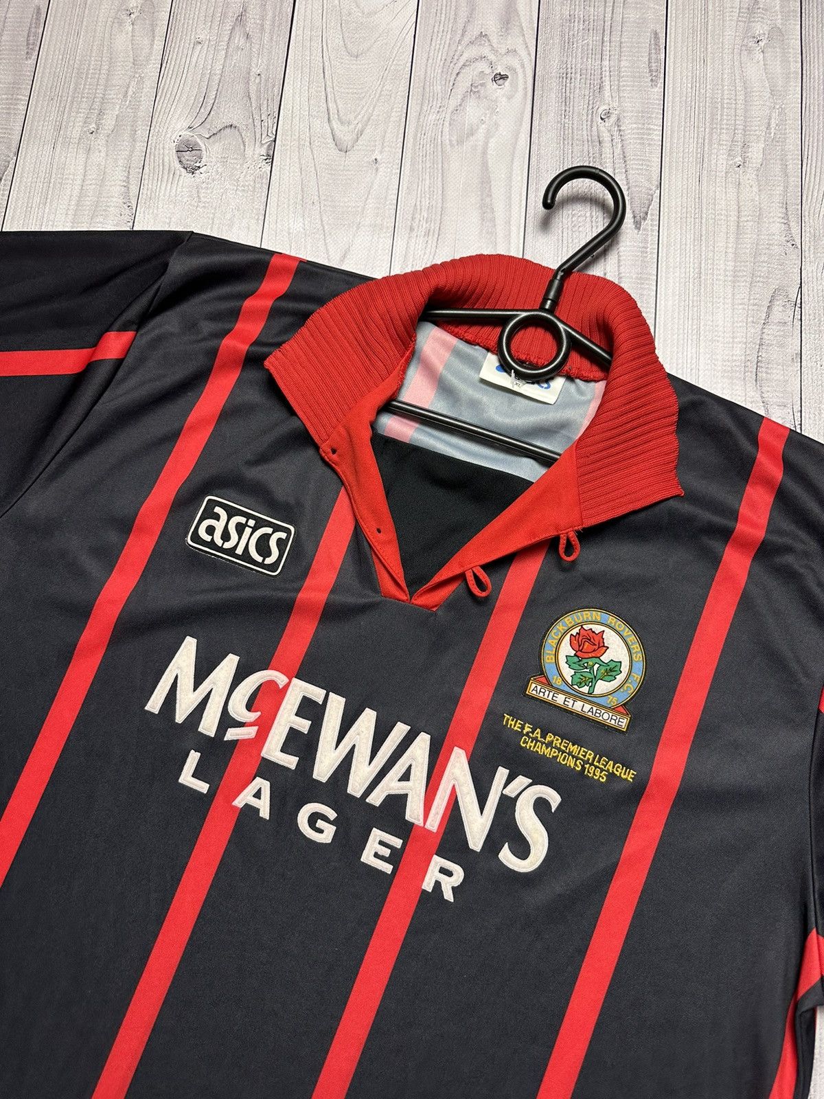 Vintage Blackburn rovers soccer jersey asics away rare 1995