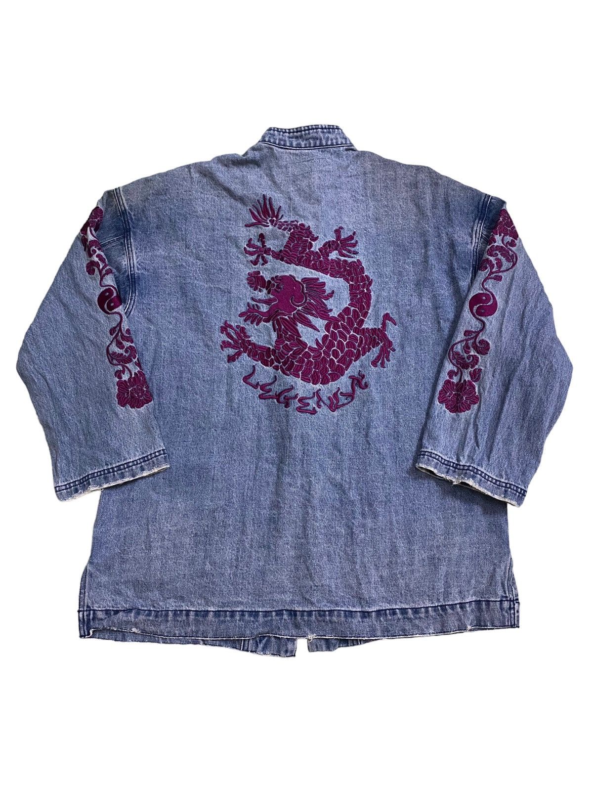 Jean Paul Gaultier 💥Japanese Fashion Designer Kimono Dragon Denim Size US L / EU 52-54 / 3 - 1 Thumbnail