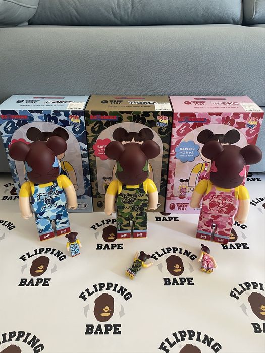 Bape BAPE X FUJIYA ABC CAMO PEKO BE@RBRICK 100% & 400% SET OF 3