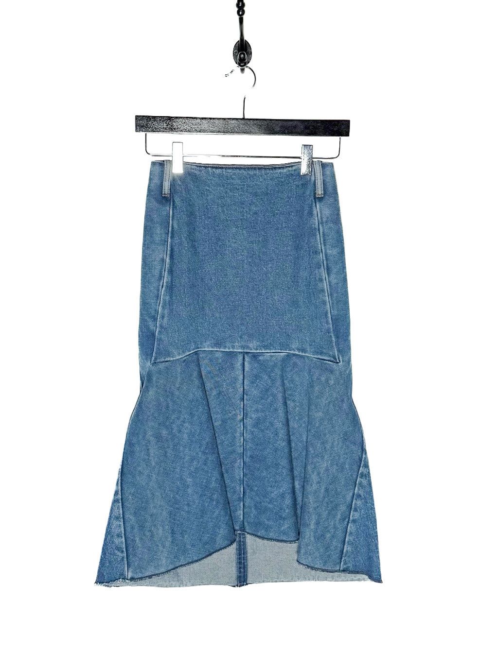 Balenciaga Balenciaga 2018 Blue Denim Mermaid Cut Mid-length Skirt Size 26" / US 2 / IT 38 - 1 Thumbnail
