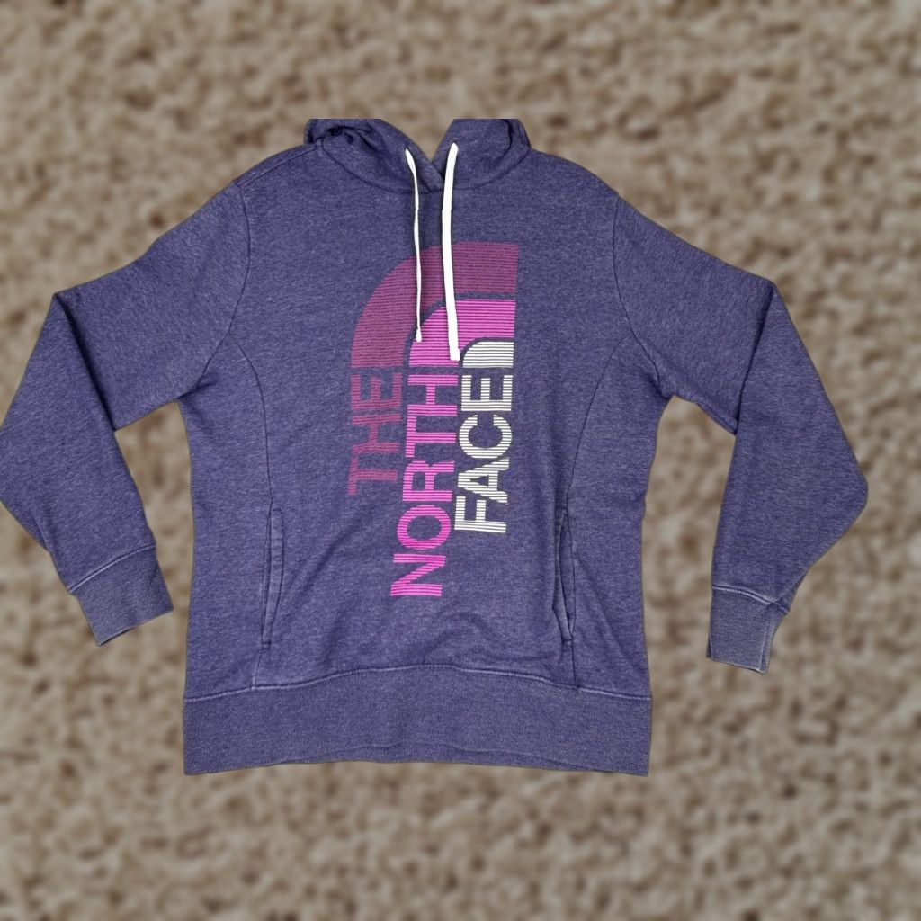 The North Face The North Face Hoodie Women Small Purple Pullover Pockets Cotton Blend Logo Sweatshirt Pullover Size S / US 4 / IT 40 - 1 Thumbnail
