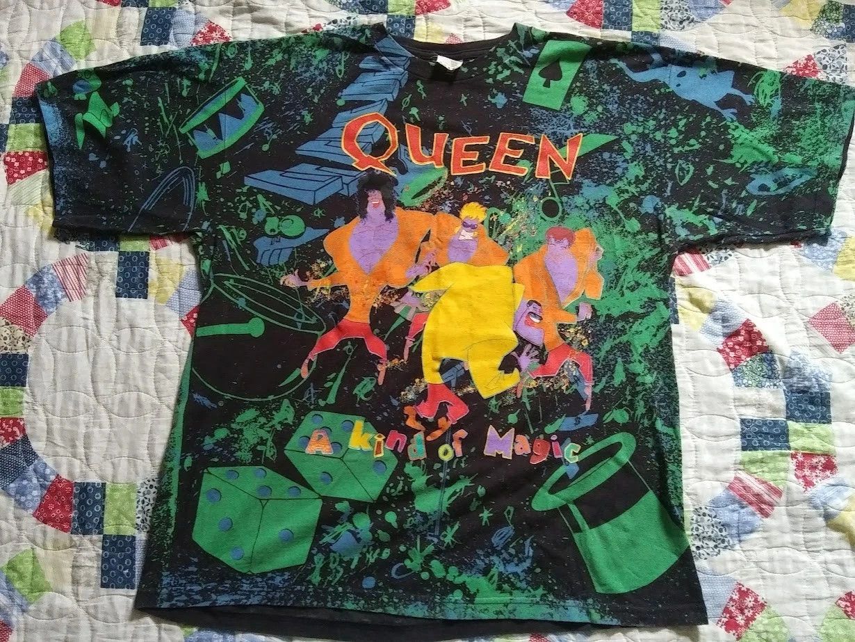 Vintage Rare 1993 Queen Band A Kind Of Magic AOP XL T-shirt