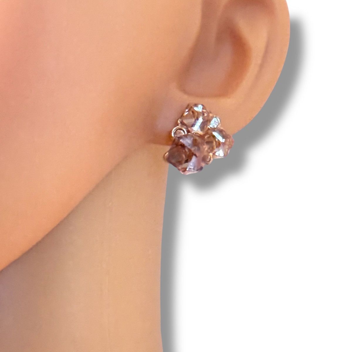 Other Champagne square crystal cube cluster stud earrings Size ONE SIZE - 2 Thumbnail