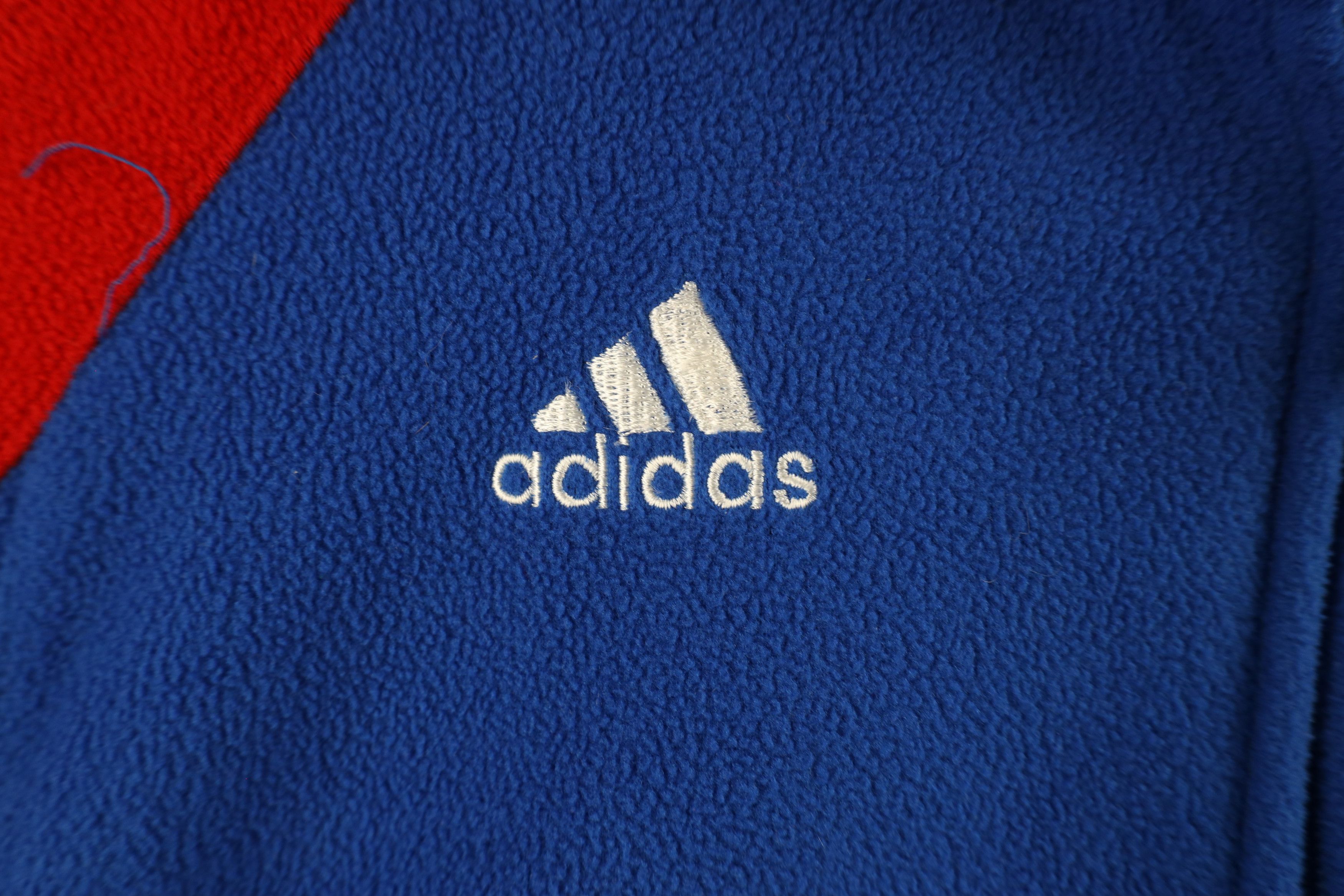 Adidas × Vintage Vintage Adidas Kansas University Full Zip Fleece Jacket Blue Size US M / EU 48-50 / 2 - 8 Thumbnail