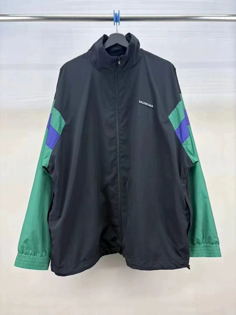 Balenciaga Balenciaga Black Green Logo Zip Jacket Size US S / EU 44-46 / 1 - 1 Thumbnail