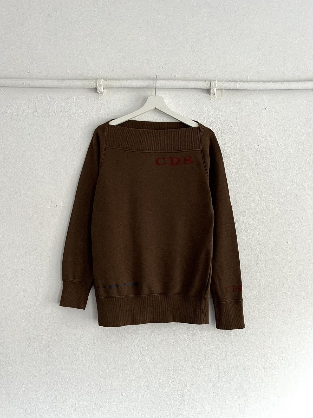 Japanese Brand Vintage Clef De Sol CDS Asymmetrical Brown Sweatshirt 00s Size M / US 6-8 / IT 42-44 - 1 Thumbnail
