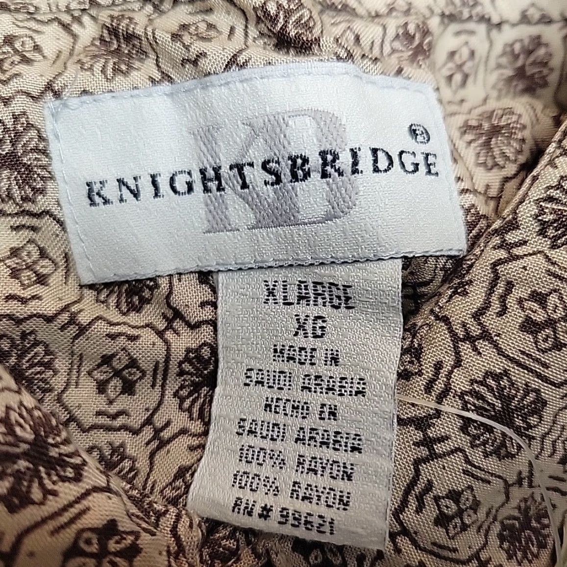 Vintage VINTAGE Knightsbridge Shirt Mens XL Beige Brown Geometric Rayon Button Front Dressy VTG Size US XL / EU 56 / 4 - 3 Thumbnail
