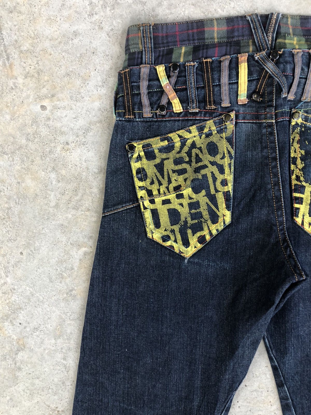 Hysteric Glamour Japanese Plsntiful Double Waist Distressed Jeans Size US 31 - 10 Thumbnail