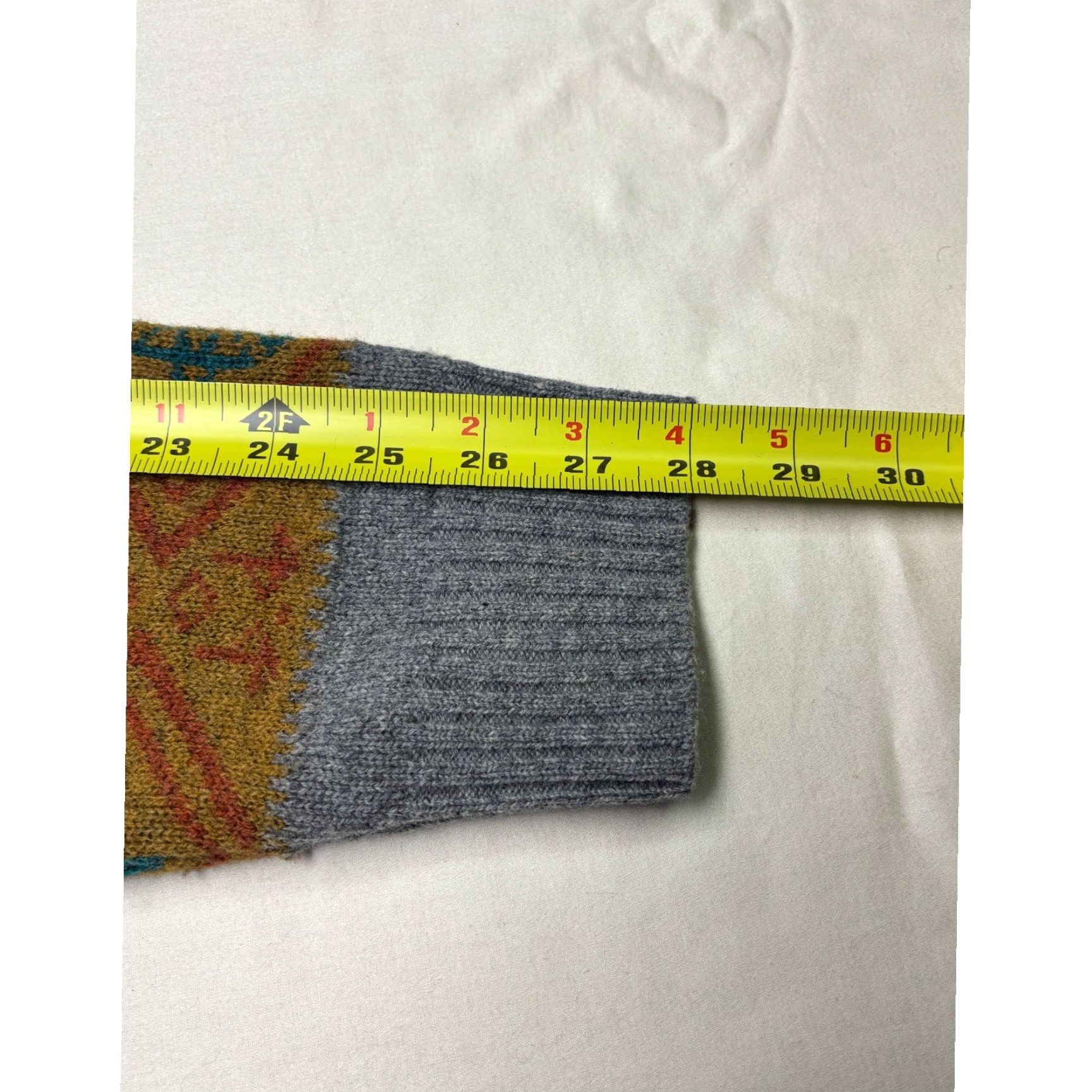CO Levi Strauss Co Mens L Geometric Pattern Wool Blend Sweater Gray Orange Size US L / EU 52-54 / 3 - 8 Thumbnail