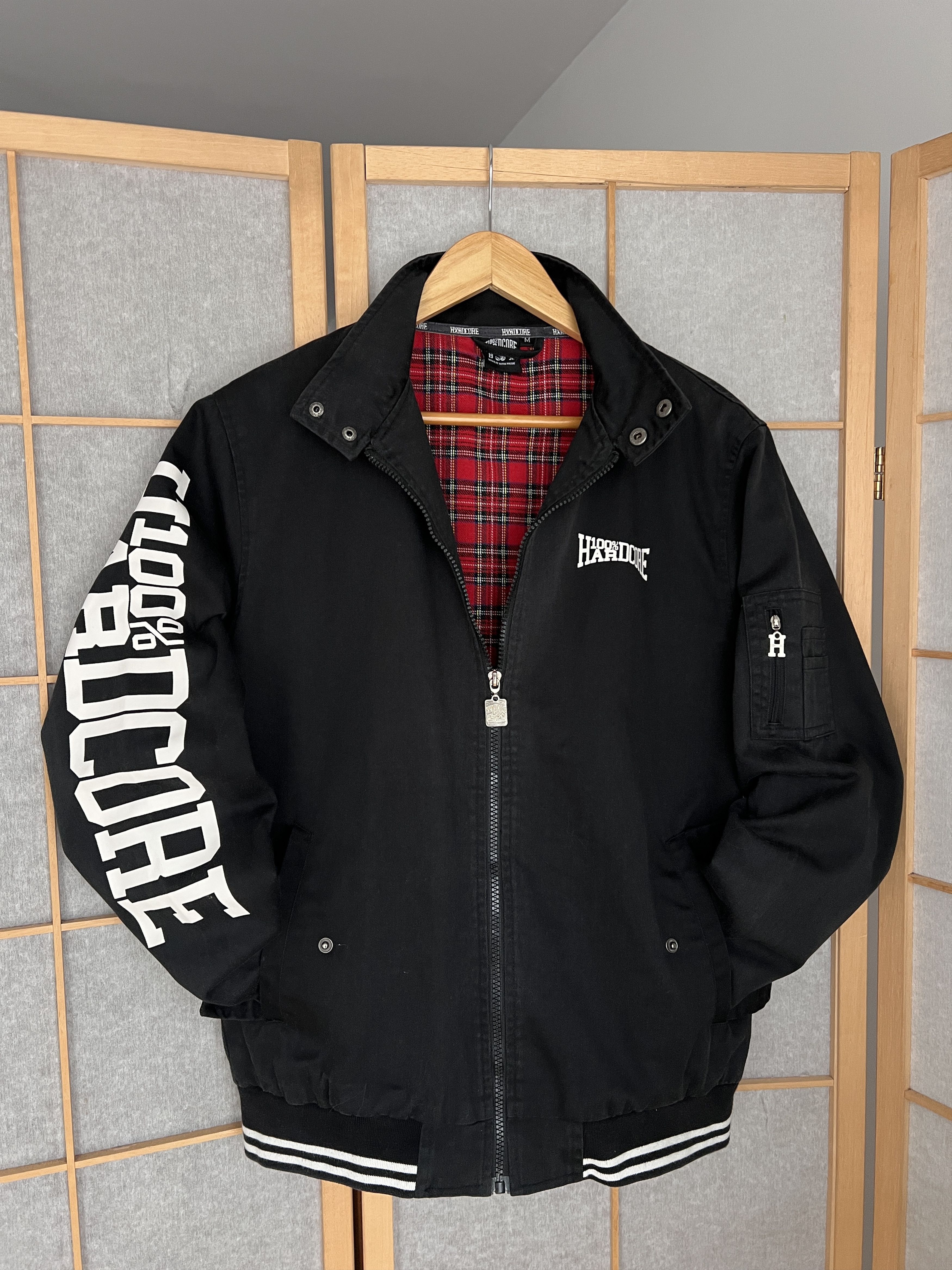 Thunderdome CRAZY Hardcore True VTG 00s bomber jacket plaid pitbull PUNK Size US M / EU 48-50 / 2 - 23 Thumbnail