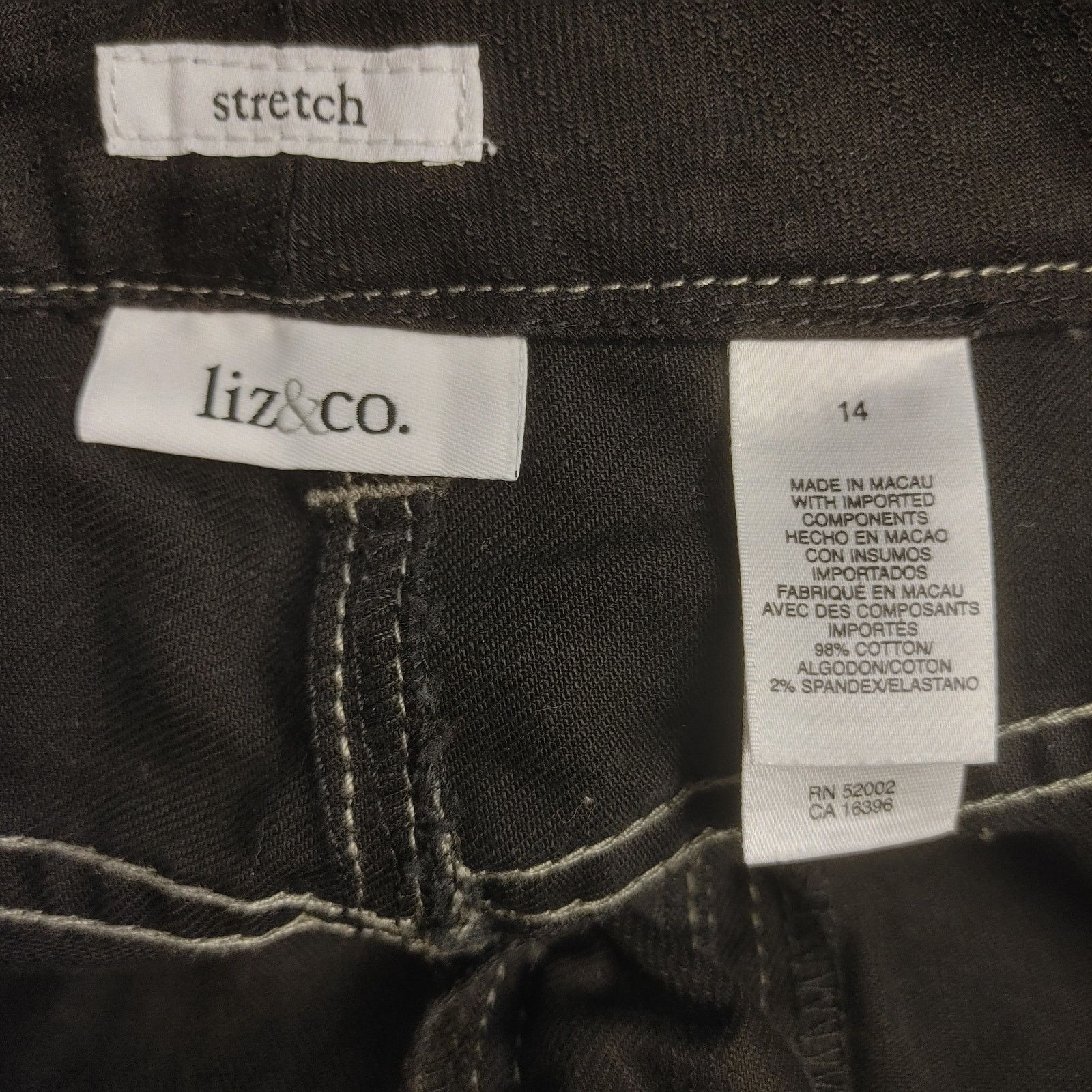 Other Liz & Co. Women's 14 Stretch Black Denim Bootcut Jeans Size 36" / US 14 / IT 50 - 3 Thumbnail